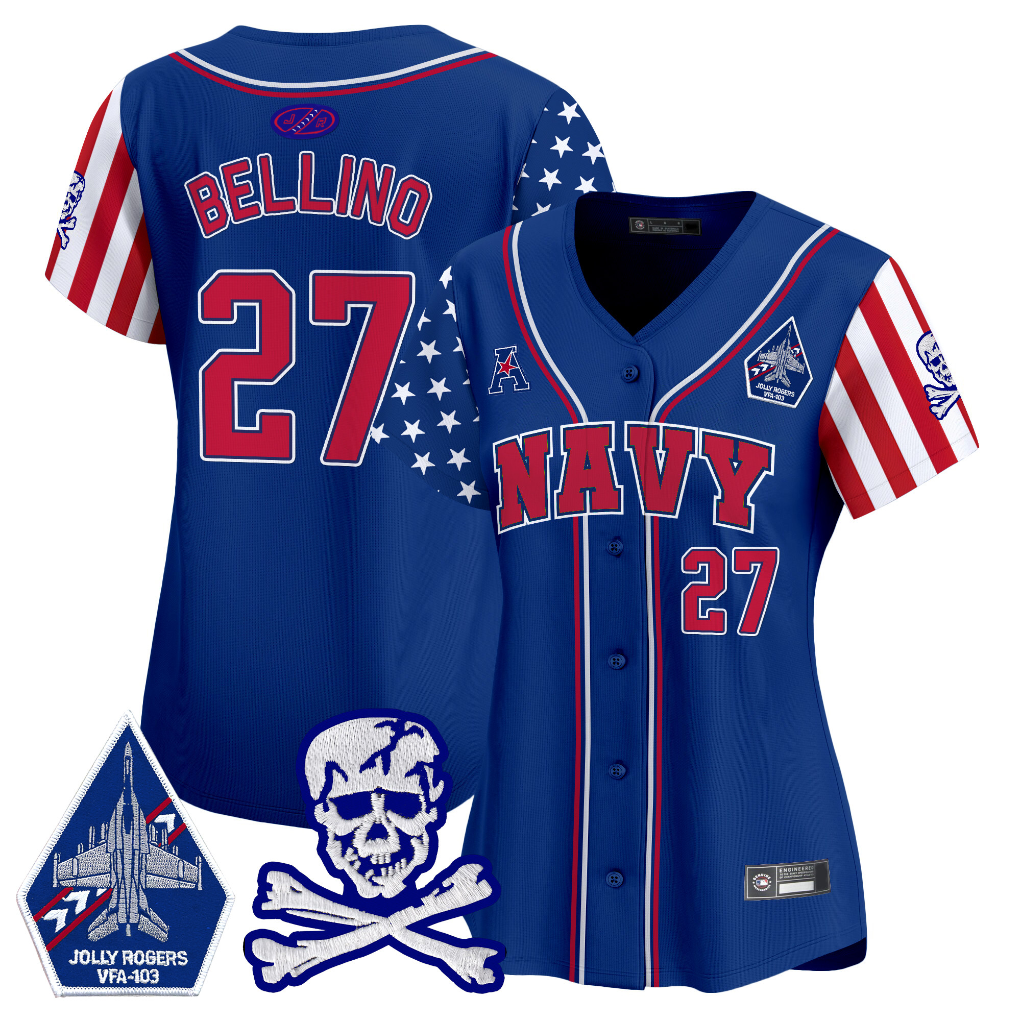 Women's Navy Midshipmen 2025 Independence Day Vapor Premier Limited Jersey - All Stitched