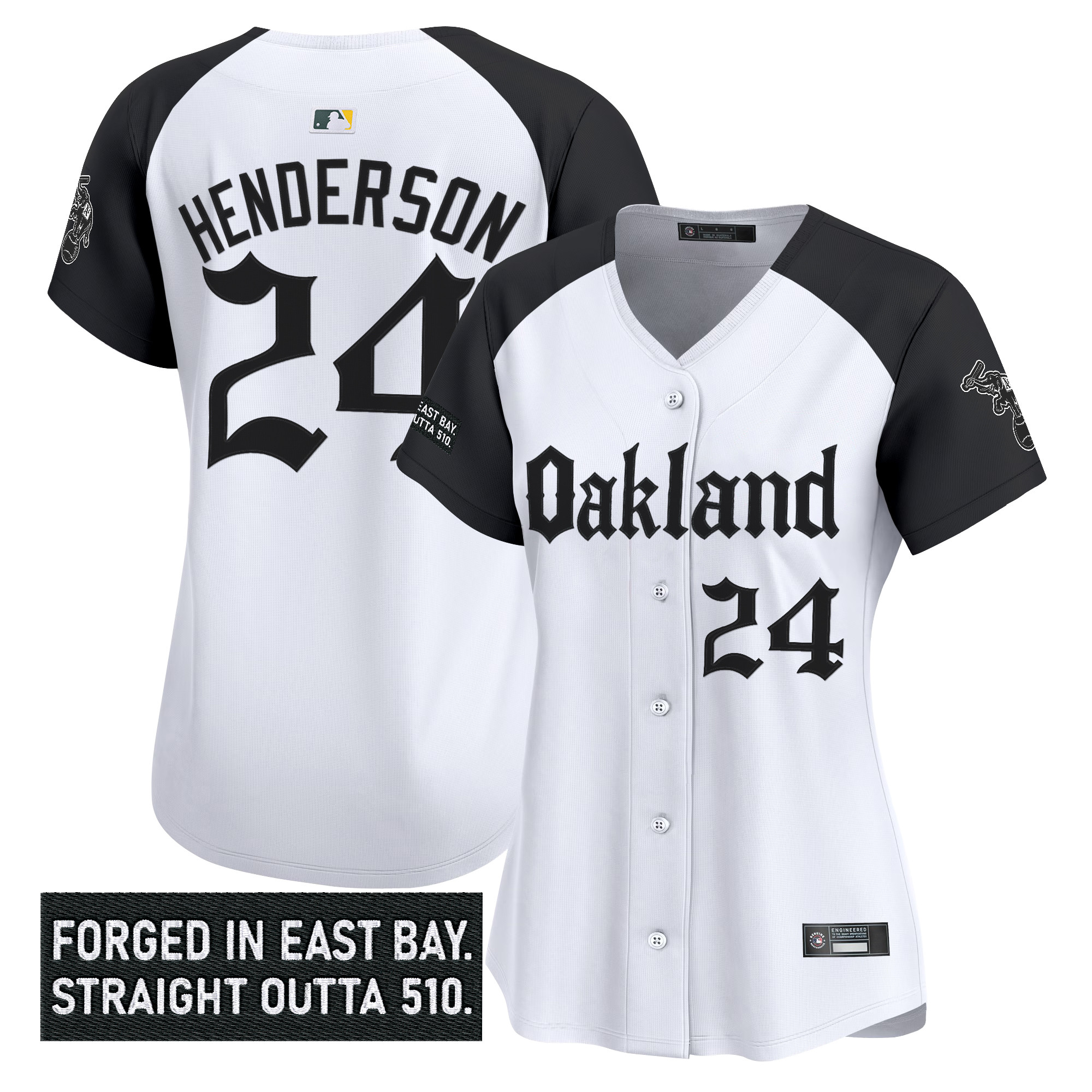 Women's Oakland Athletics 'Gothic East Bay Edition' Vapor Premier Limited Jersey - All Stitched