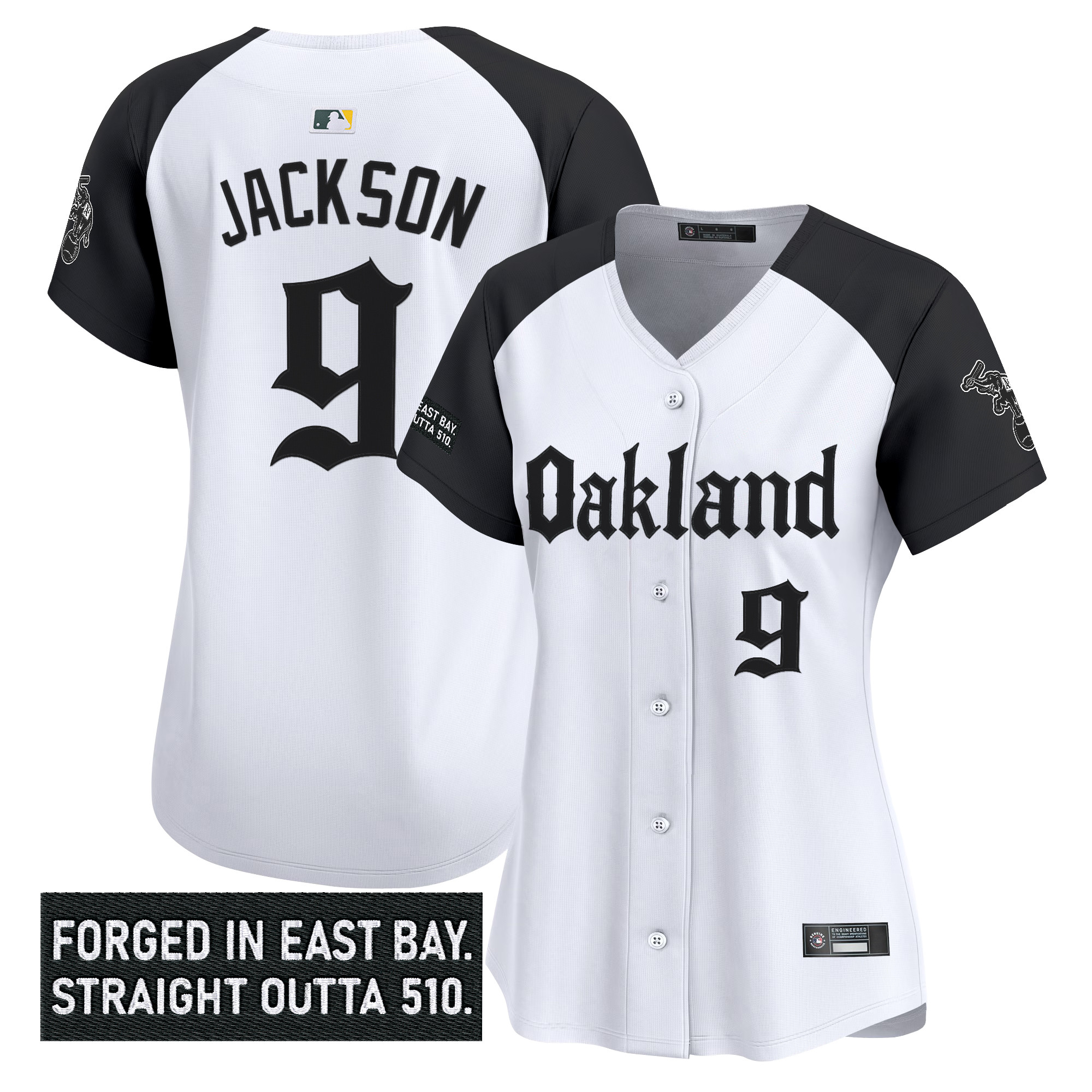 Women's Oakland Athletics 'Gothic East Bay Edition' Vapor Premier Limited Jersey - All Stitched