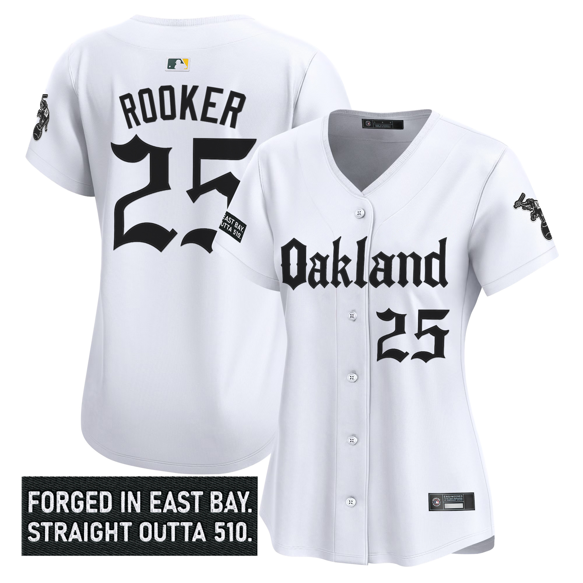 Women's Oakland Athletics 'Gothic East Bay Edition' Vapor Premier Limited Jersey - All Stitched