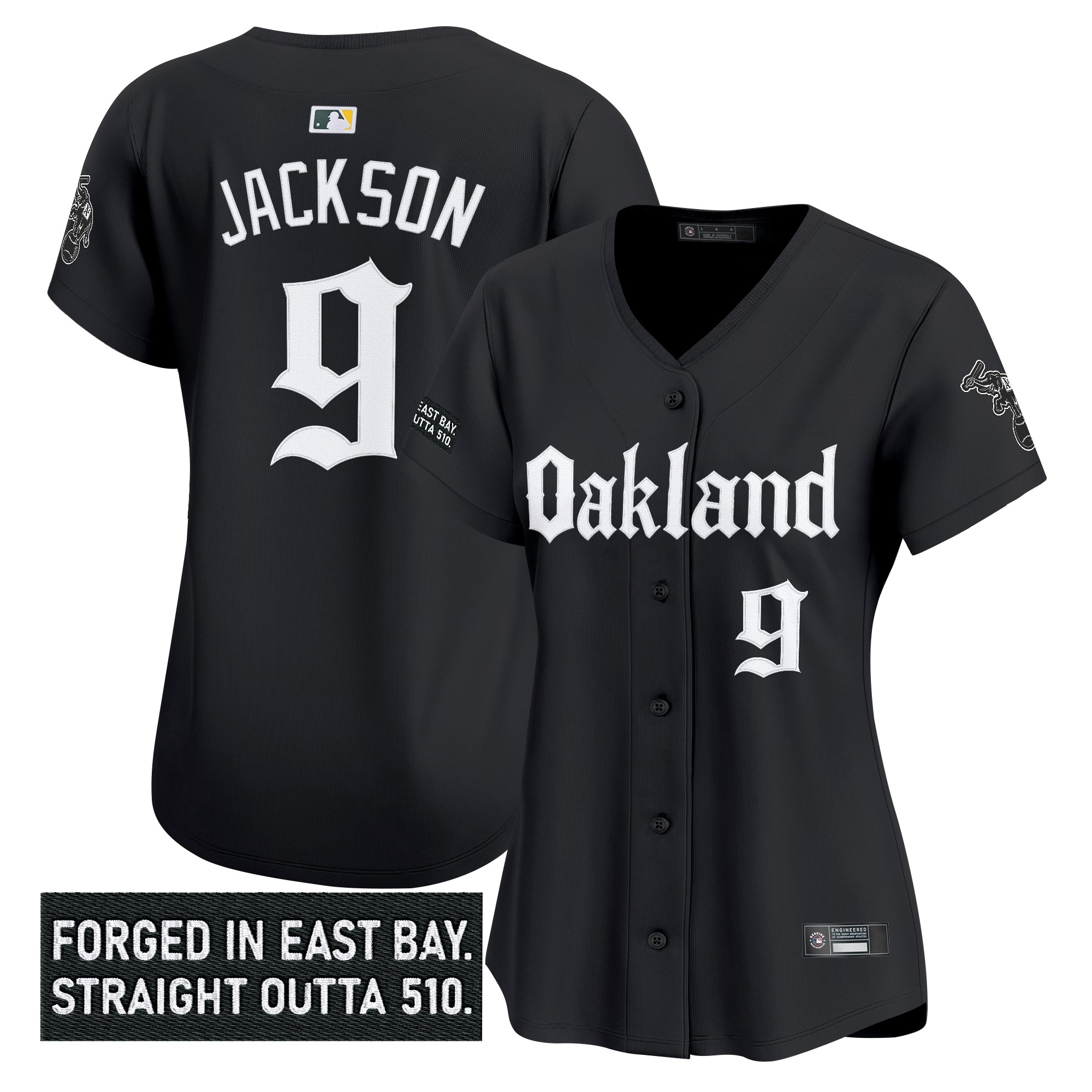 Women's Oakland Athletics 'Gothic East Bay Edition' Vapor Premier Limited Jersey - All Stitched