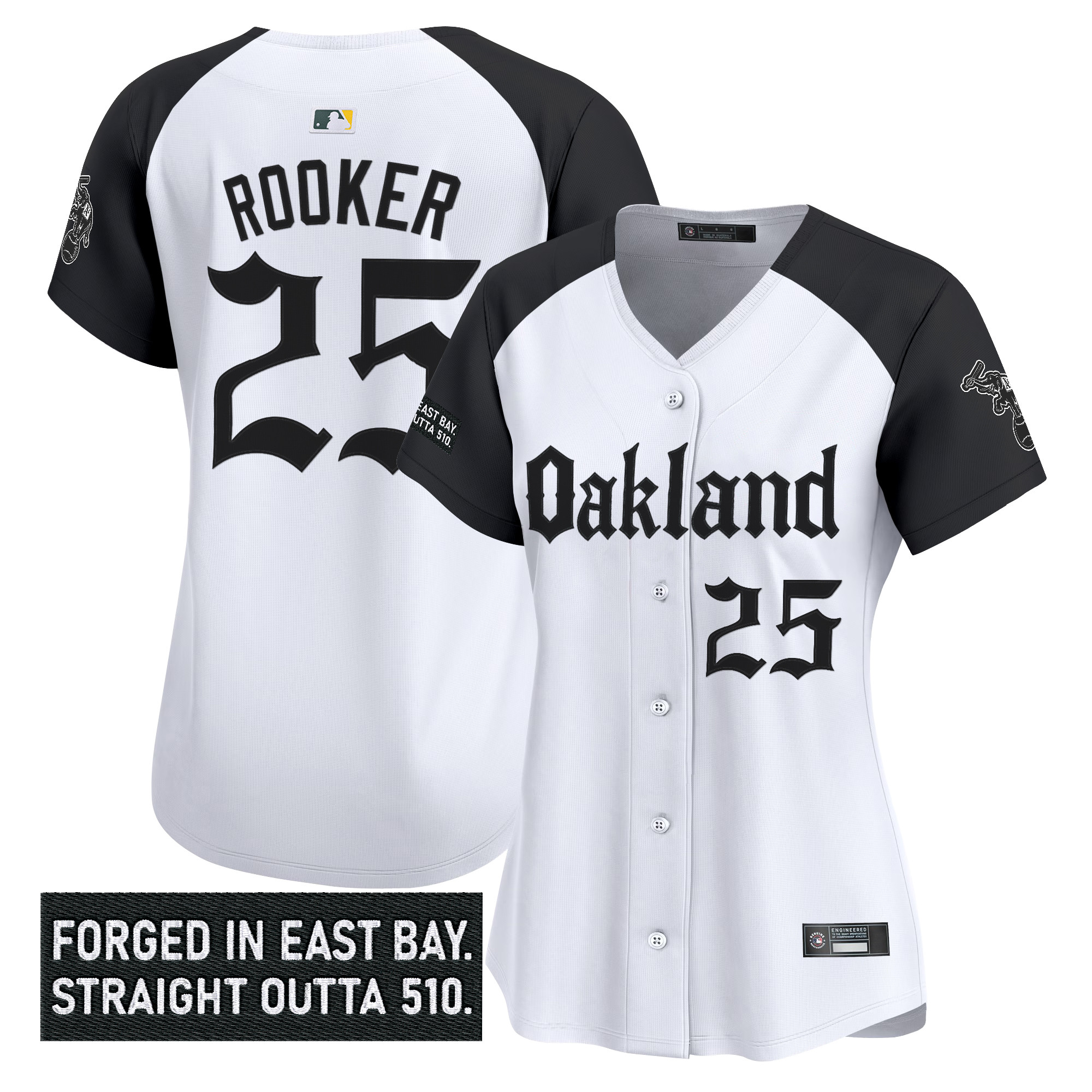 Women's Oakland Athletics 'Gothic East Bay Edition' Vapor Premier Limited Jersey - All Stitched