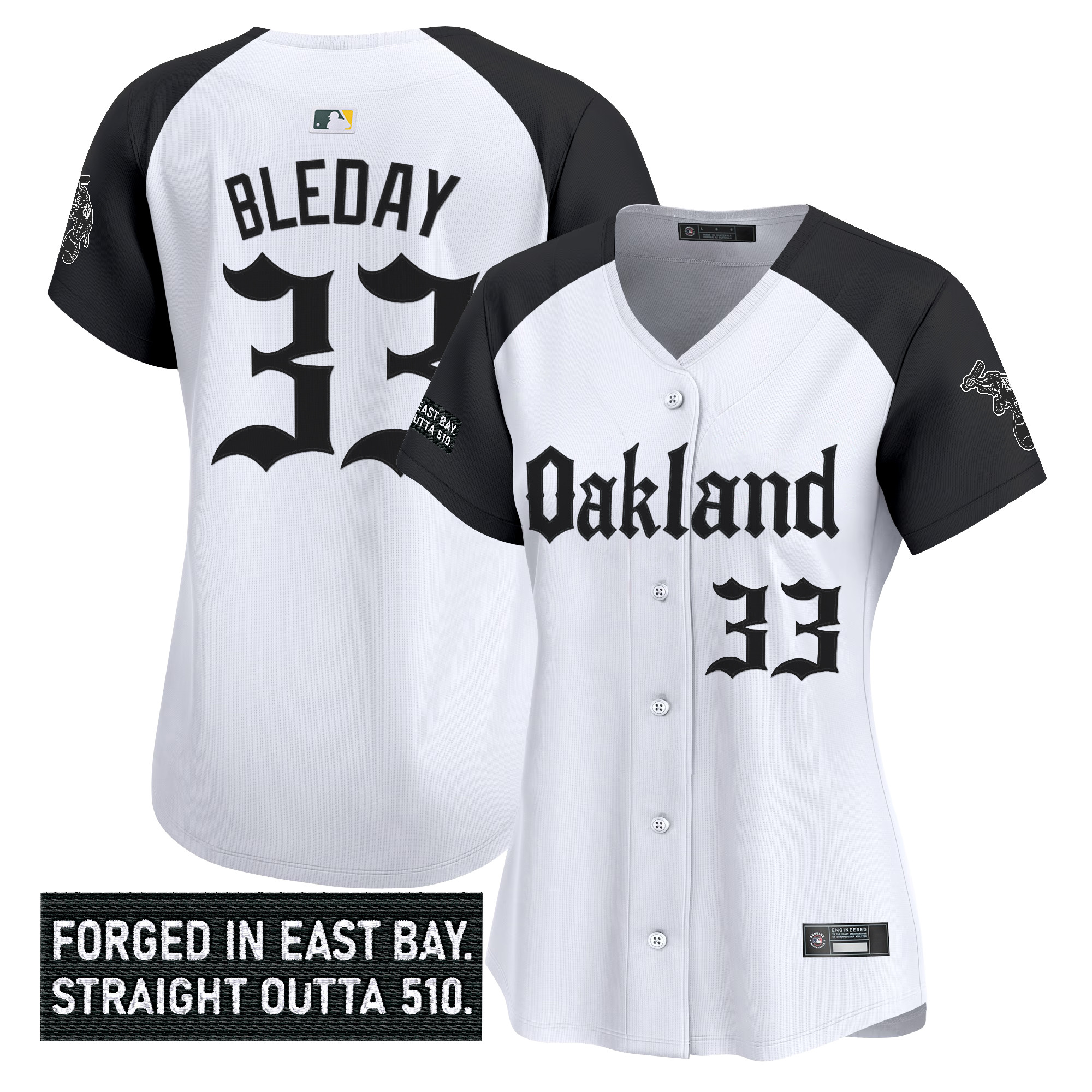 Women's Oakland Athletics 'Gothic East Bay Edition' Vapor Premier Limited Jersey - All Stitched
