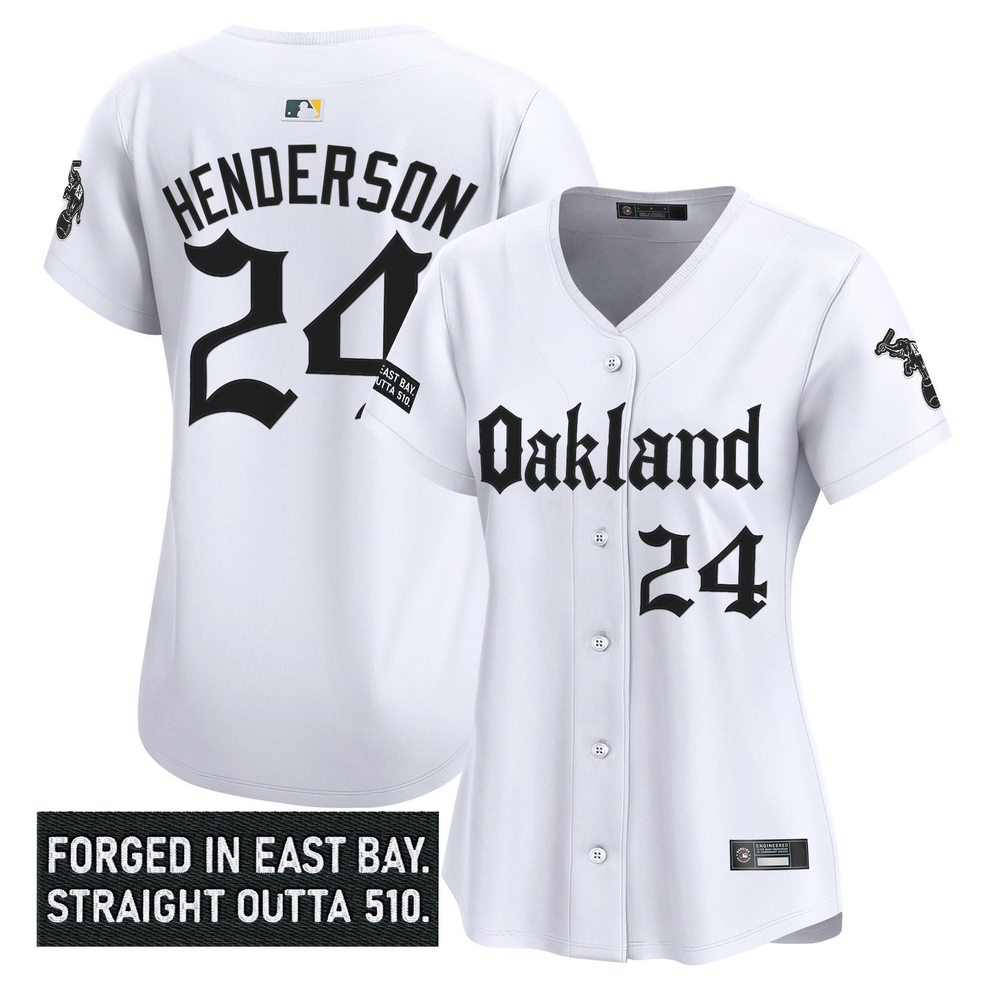 Women's Oakland Athletics 'Gothic East Bay Edition' Vapor Premier Limited Jersey - All Stitched