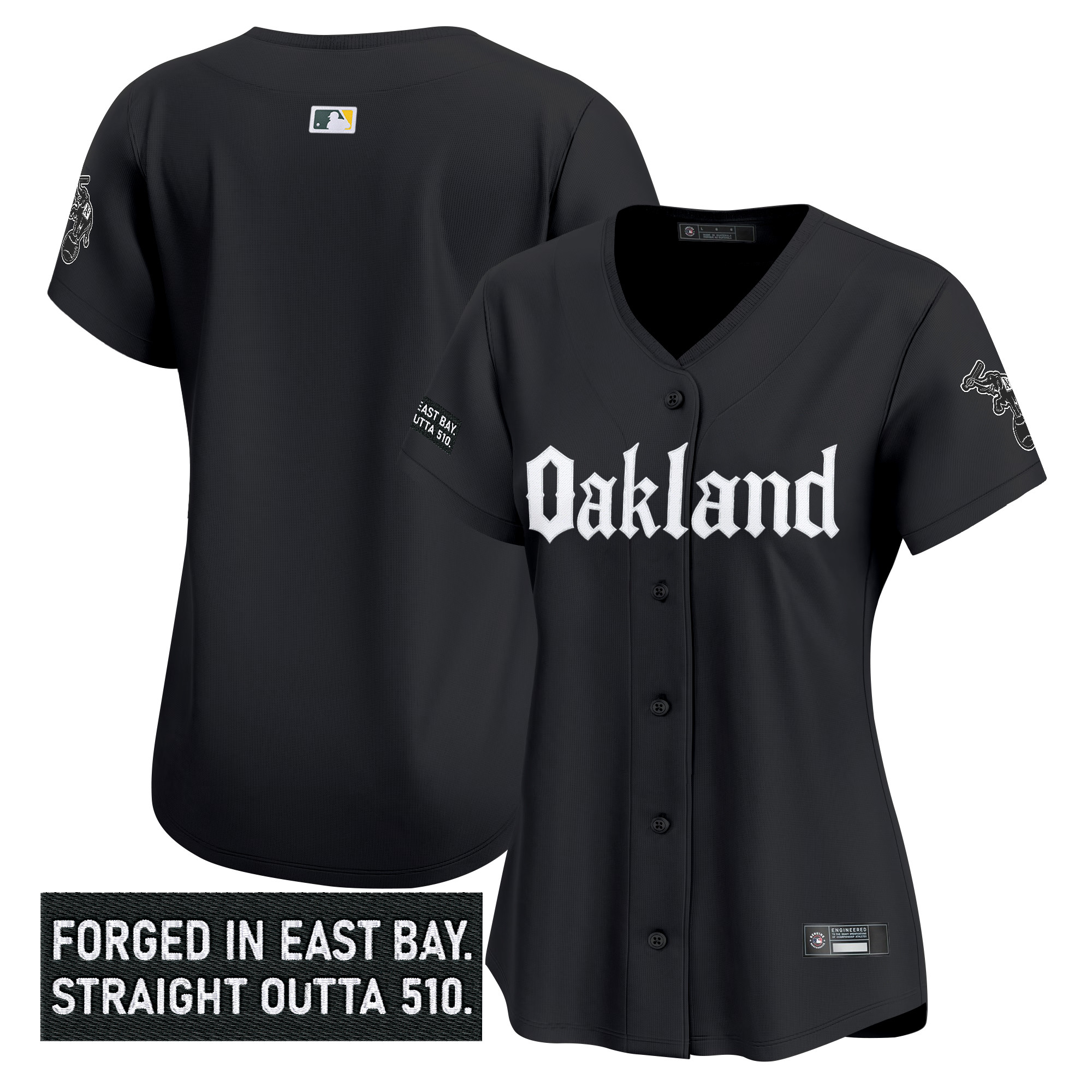 Women's Oakland Athletics 'Gothic East Bay Edition' Vapor Premier Limited Jersey - All Stitched