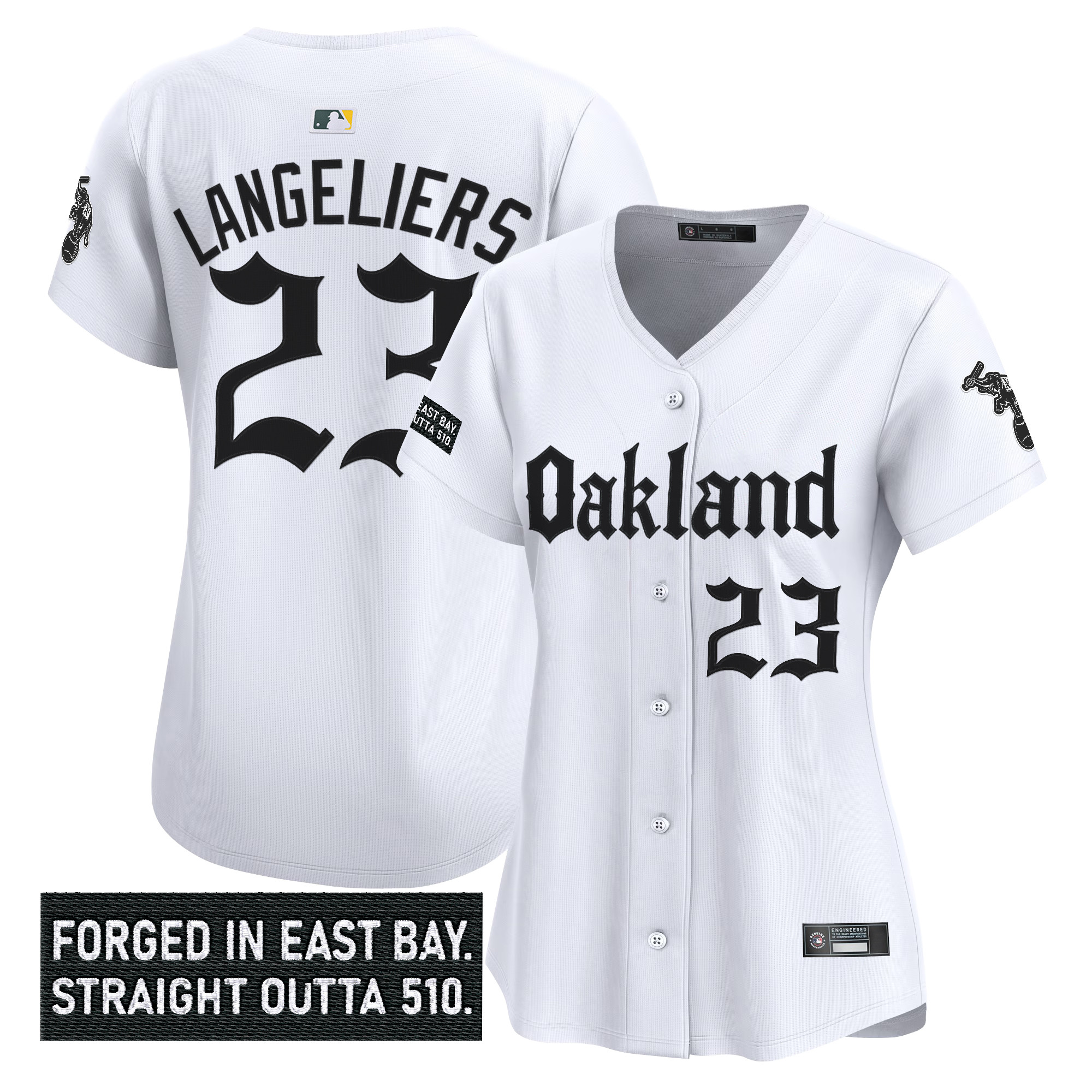 Women's Oakland Athletics 'Gothic East Bay Edition' Vapor Premier Limited Jersey - All Stitched