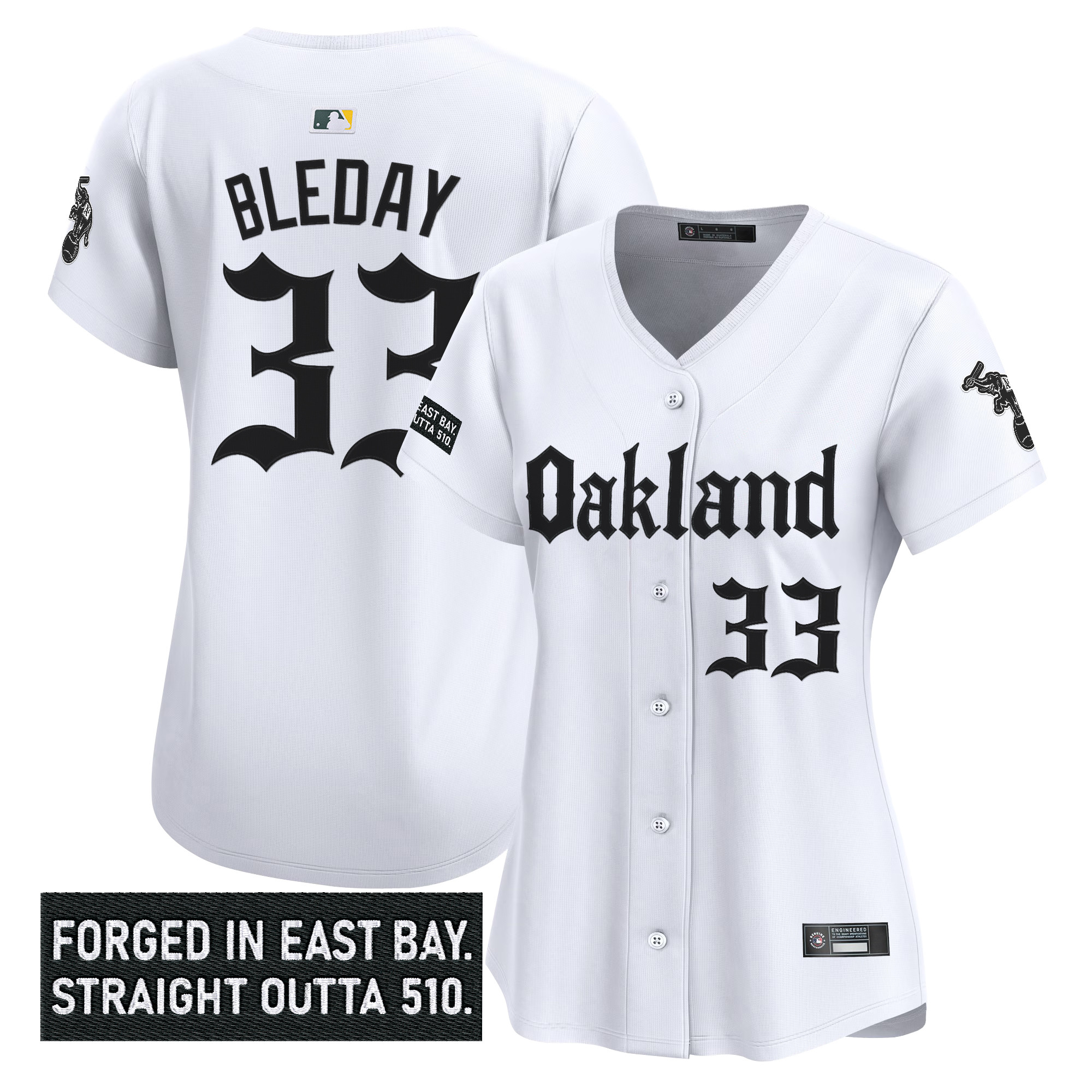 Women's Oakland Athletics 'Gothic East Bay Edition' Vapor Premier Limited Jersey - All Stitched
