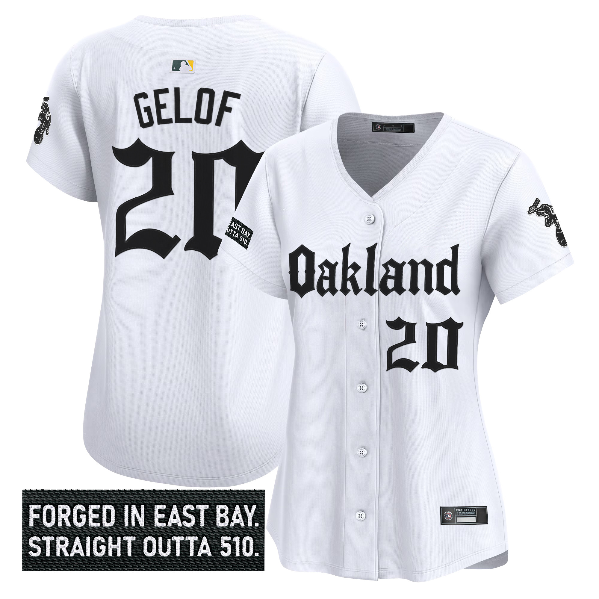 Women's Oakland Athletics 'Gothic East Bay Edition' Vapor Premier Limited Jersey - All Stitched