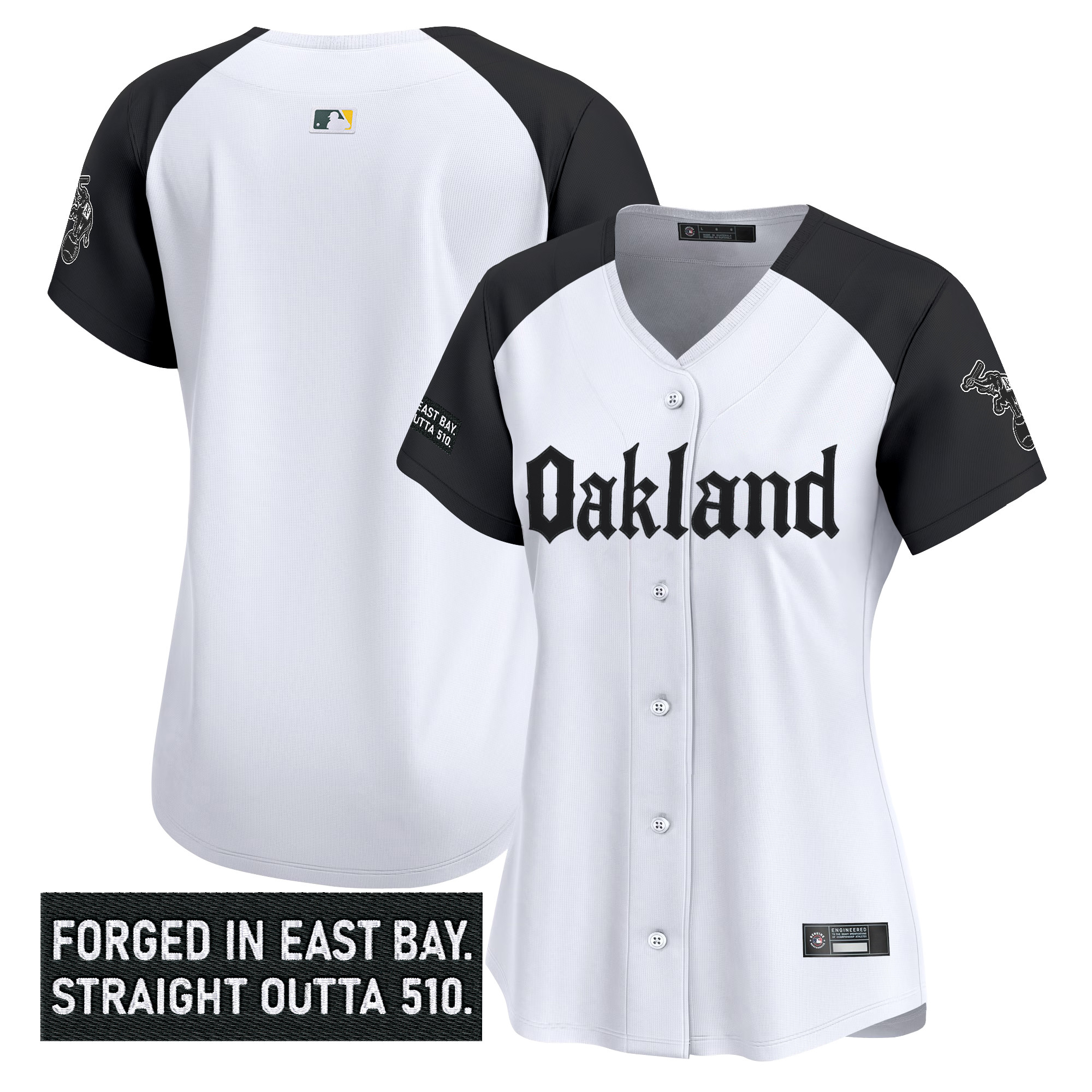 Women's Oakland Athletics 'Gothic East Bay Edition' Vapor Premier Limited Jersey - All Stitched