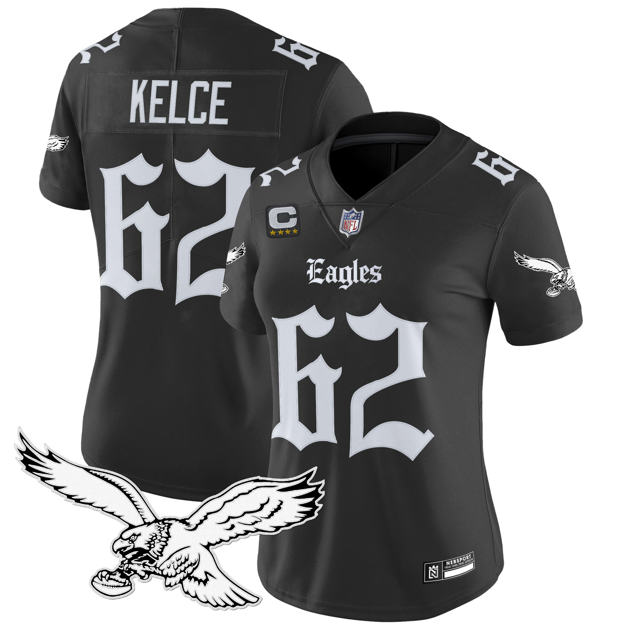 Women's Philadelphia Eagles 'Gothic Philly Edition' Vapor Limited Jersey - All Stitched