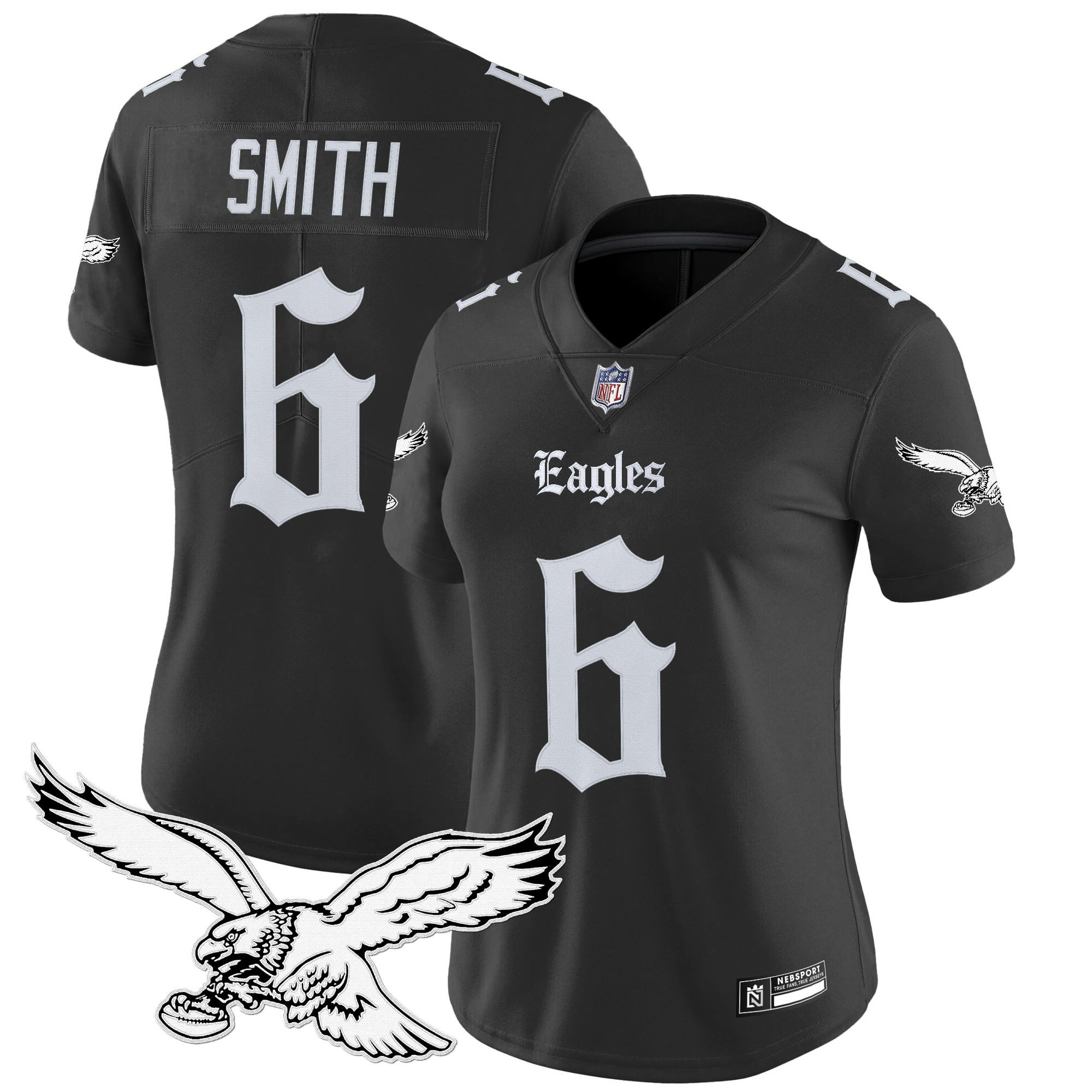 Women's Philadelphia Eagles 'Gothic Philly Edition' Vapor Limited Jersey - All Stitched