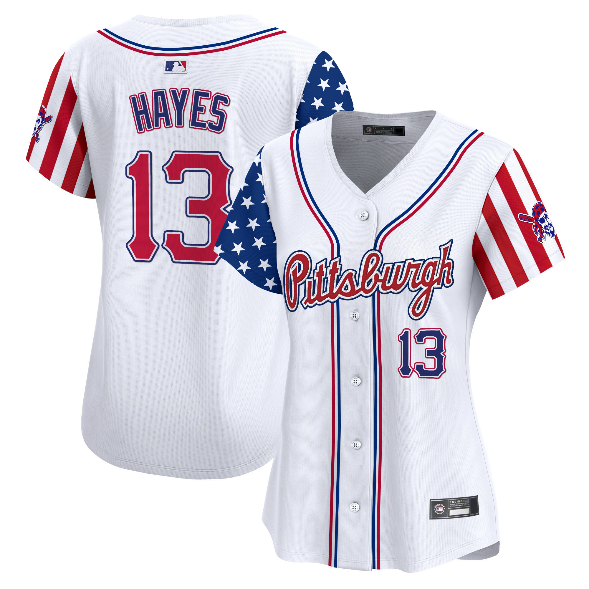 Women's Pittsburgh Pirates 2025 Independence Day Vapor Premier Limited Jersey - All Stitched