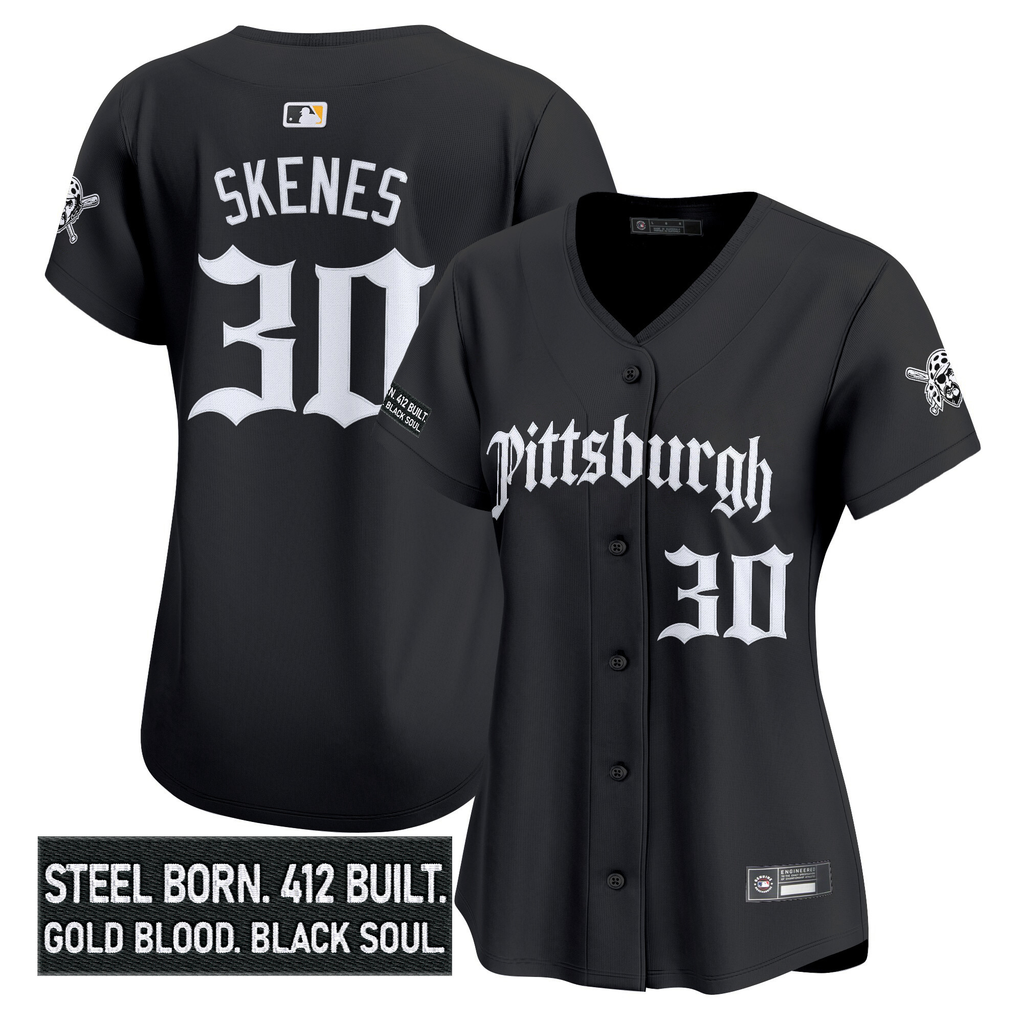 Women's Pittsburgh Pirates 'Gothic Steel City Edition' Vapor Premier Limited Jersey - All Stitched