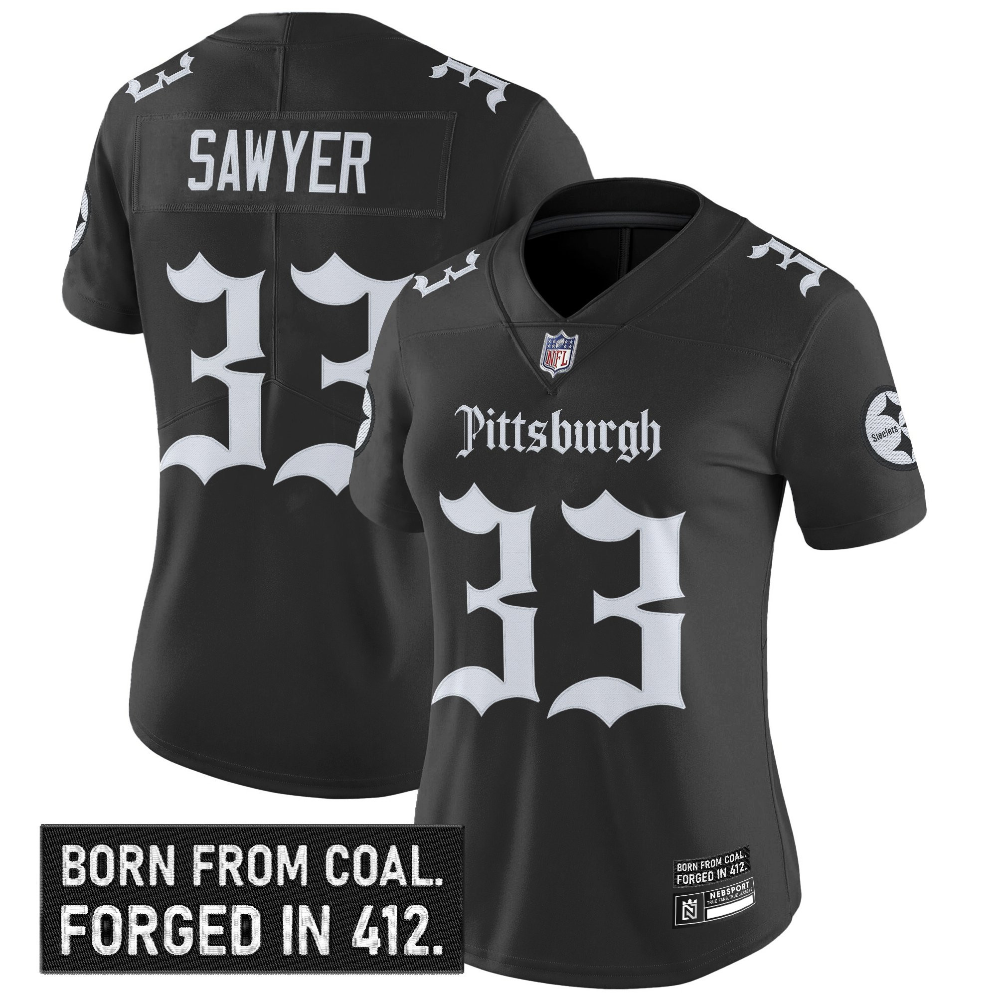 Women's Pittsburgh Steelers 'Gothic Steel City Edition' Vapor Limited Jersey - All Stitched