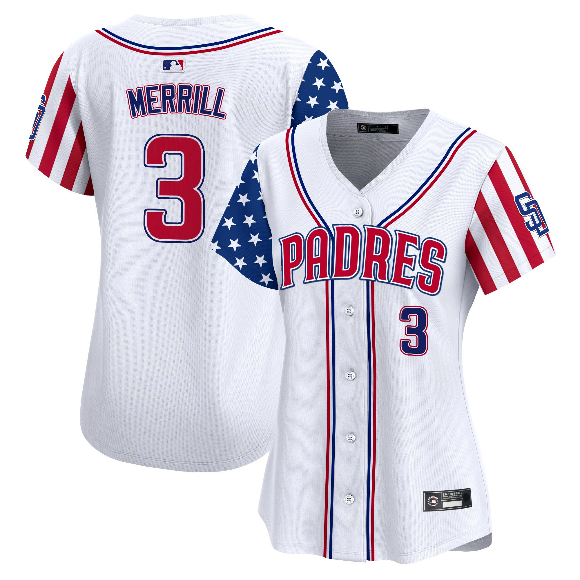 Women's San Diego Padres 2025 Independence Day Vapor Premier Limited Jersey - All Stitched