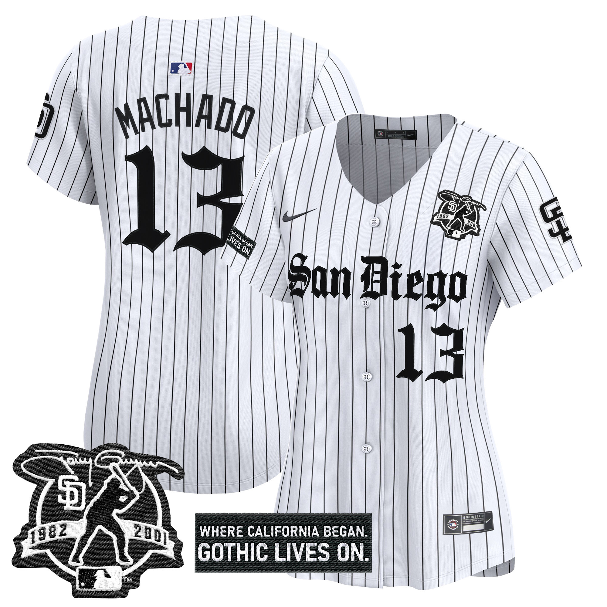 Women's San Diego Padres 'Gothic Edition' Vapor Premier Limited Jersey - All Stitched
