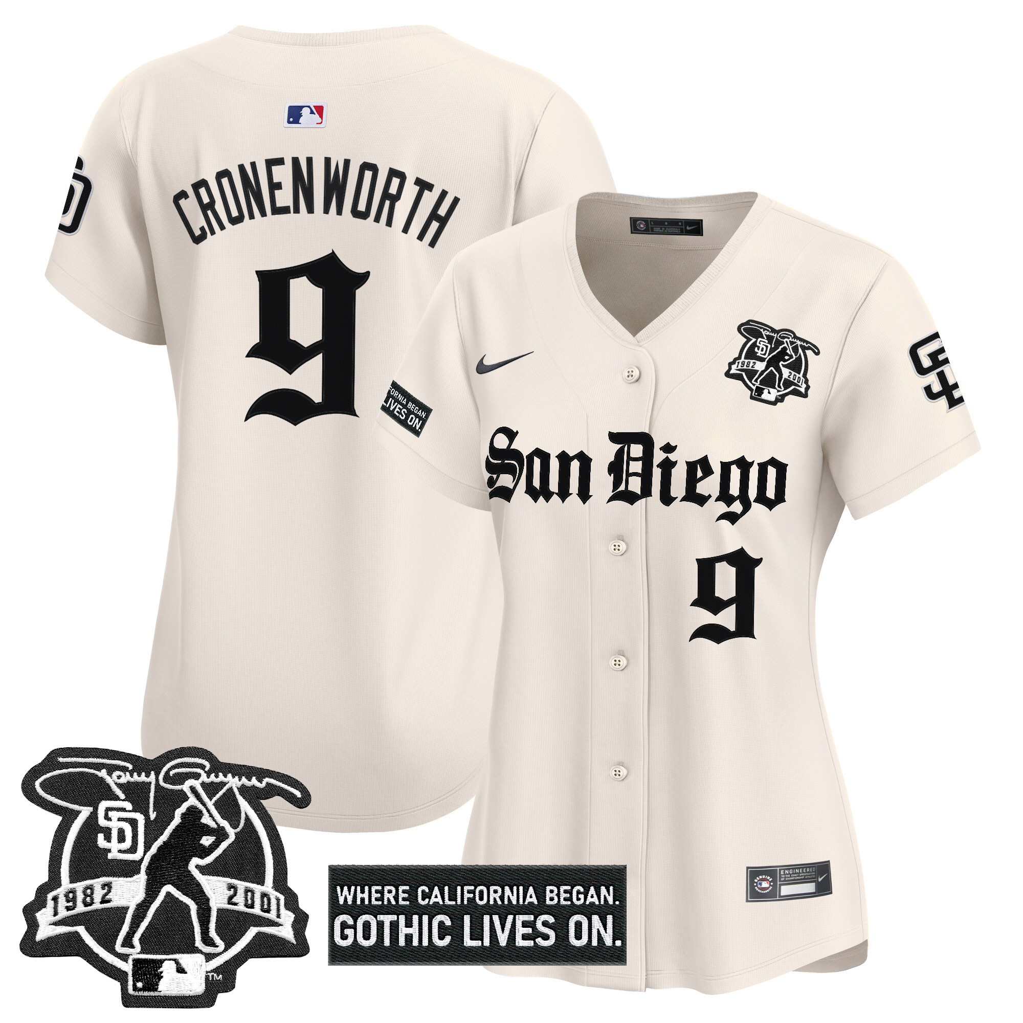 Women's San Diego Padres 'Gothic Edition' Vapor Premier Limited Jersey - All Stitched