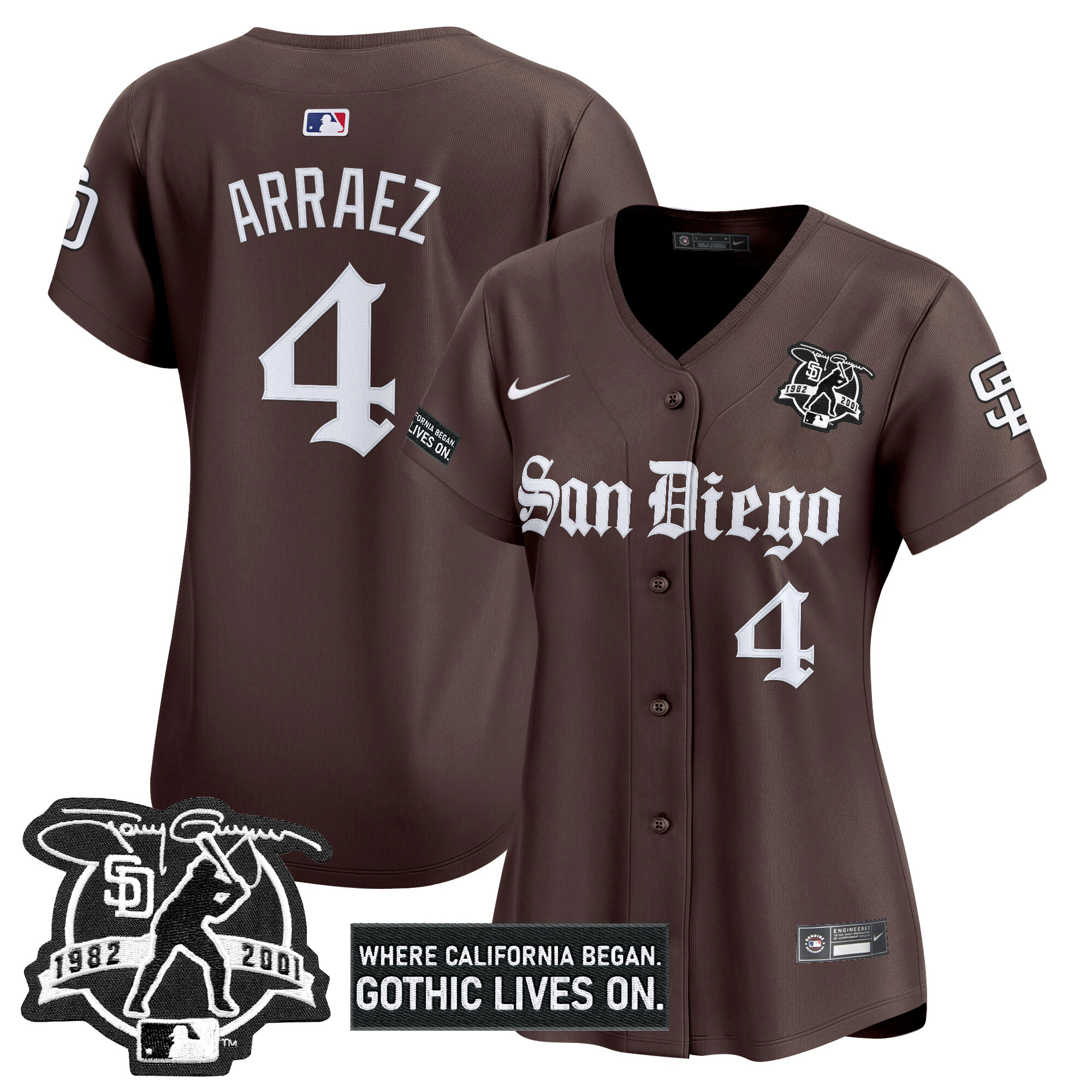 Women's San Diego Padres 'Gothic Edition' Vapor Premier Limited Jersey - All Stitched