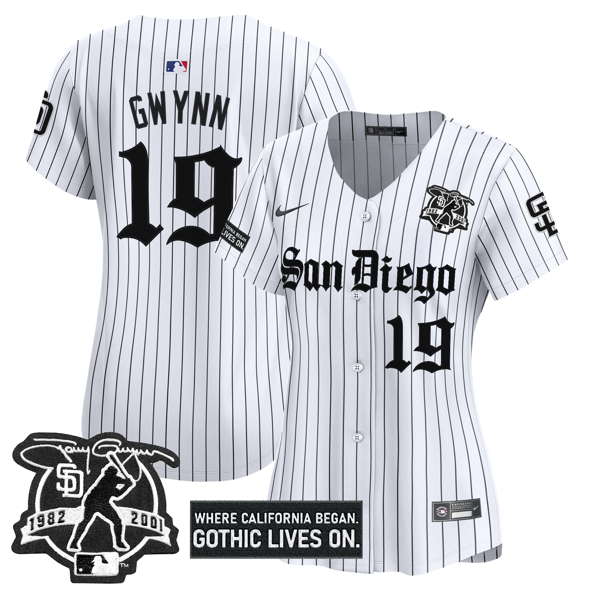 Women's San Diego Padres 'Gothic Edition' Vapor Premier Limited Jersey - All Stitched