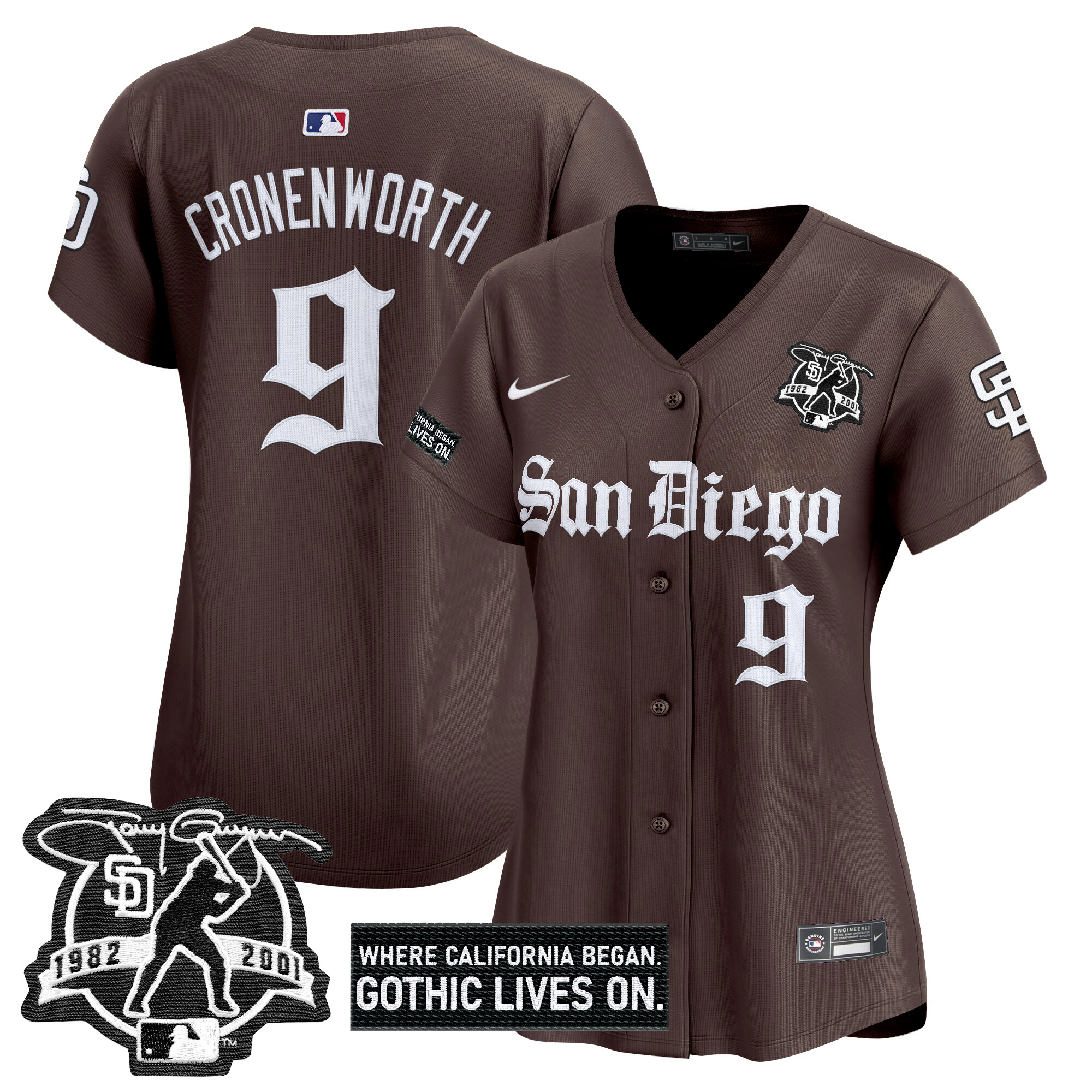 Women's San Diego Padres 'Gothic Edition' Vapor Premier Limited Jersey - All Stitched