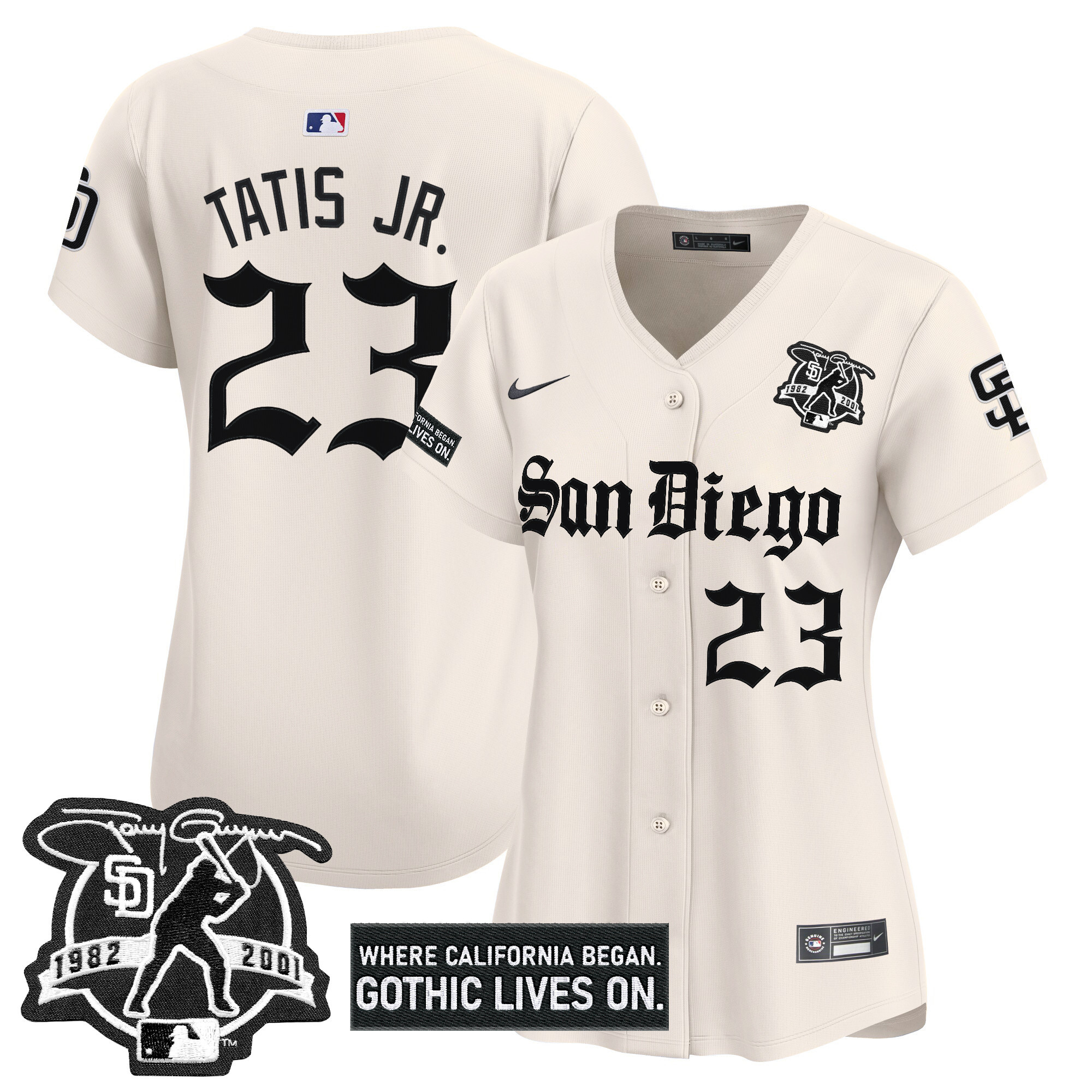 Women's San Diego Padres 'Gothic Edition' Vapor Premier Limited Jersey - All Stitched