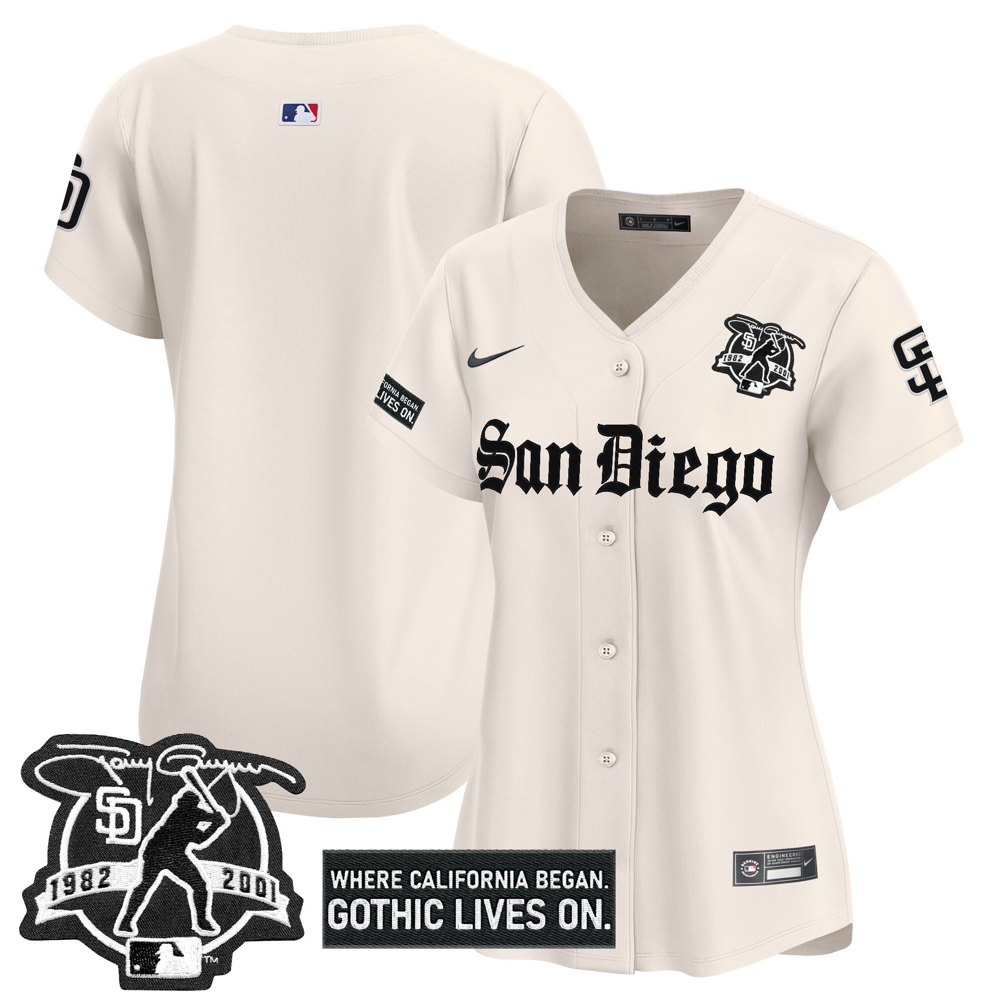 Women's San Diego Padres 'Gothic Edition' Vapor Premier Limited Jersey - All Stitched