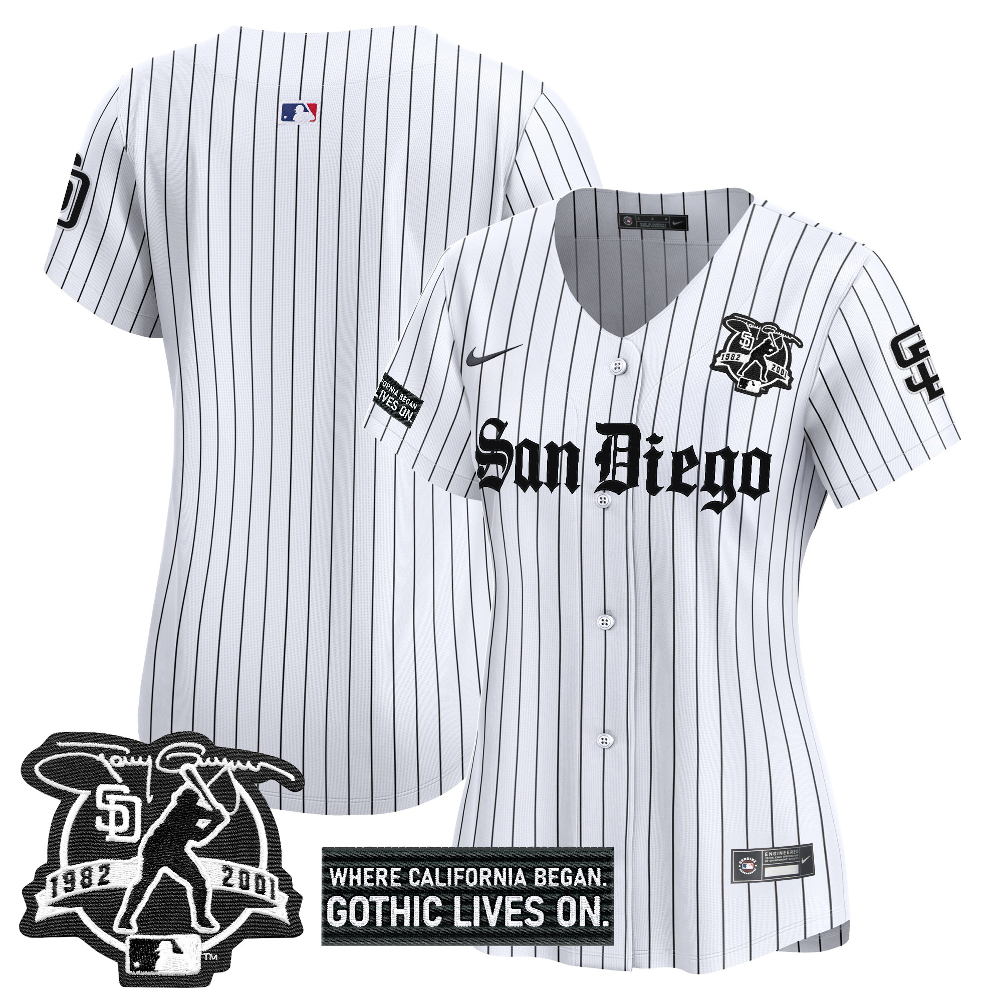 Women's San Diego Padres 'Gothic Edition' Vapor Premier Limited Jersey - All Stitched
