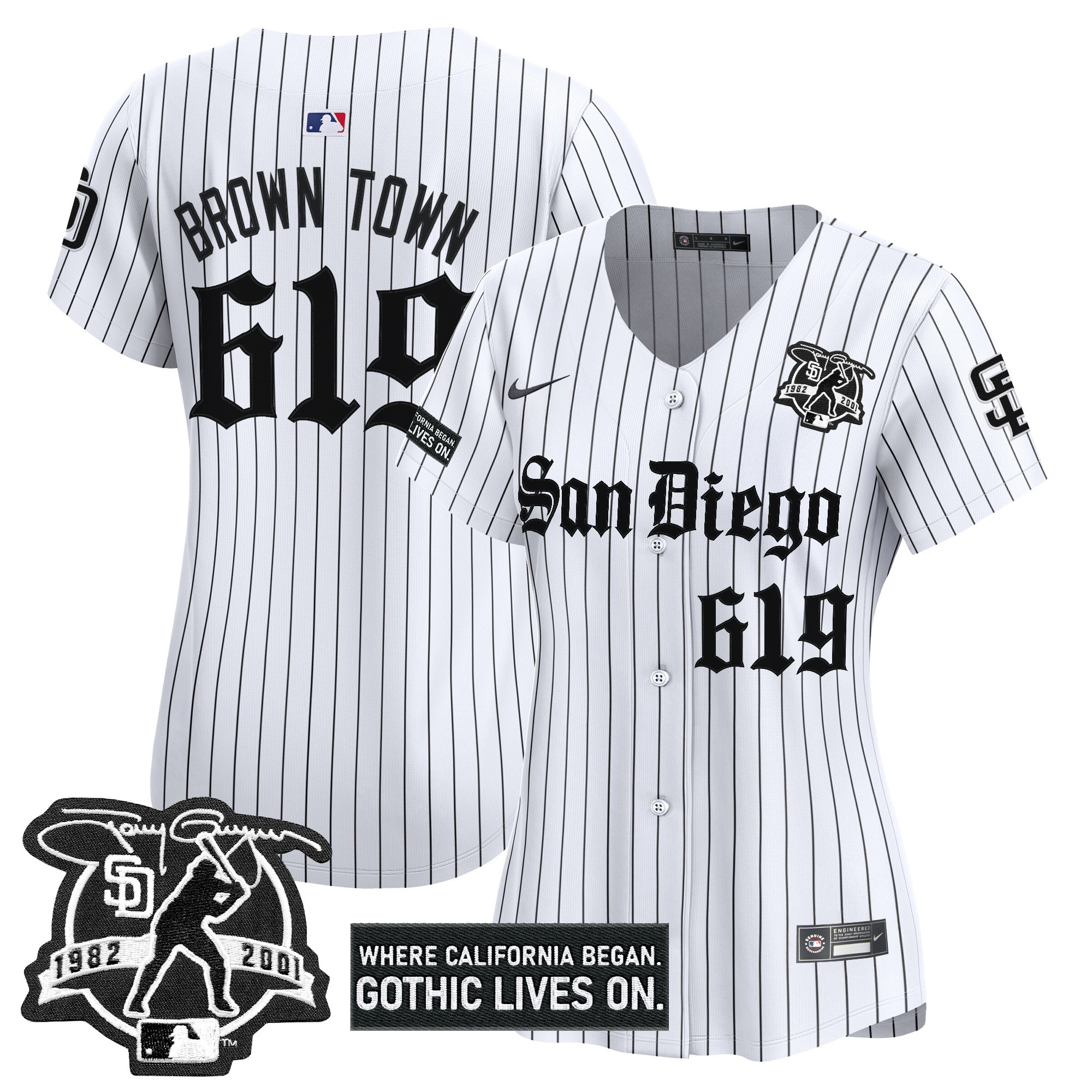 Women's San Diego Padres 'Gothic Edition' Vapor Premier Limited Jersey - All Stitched
