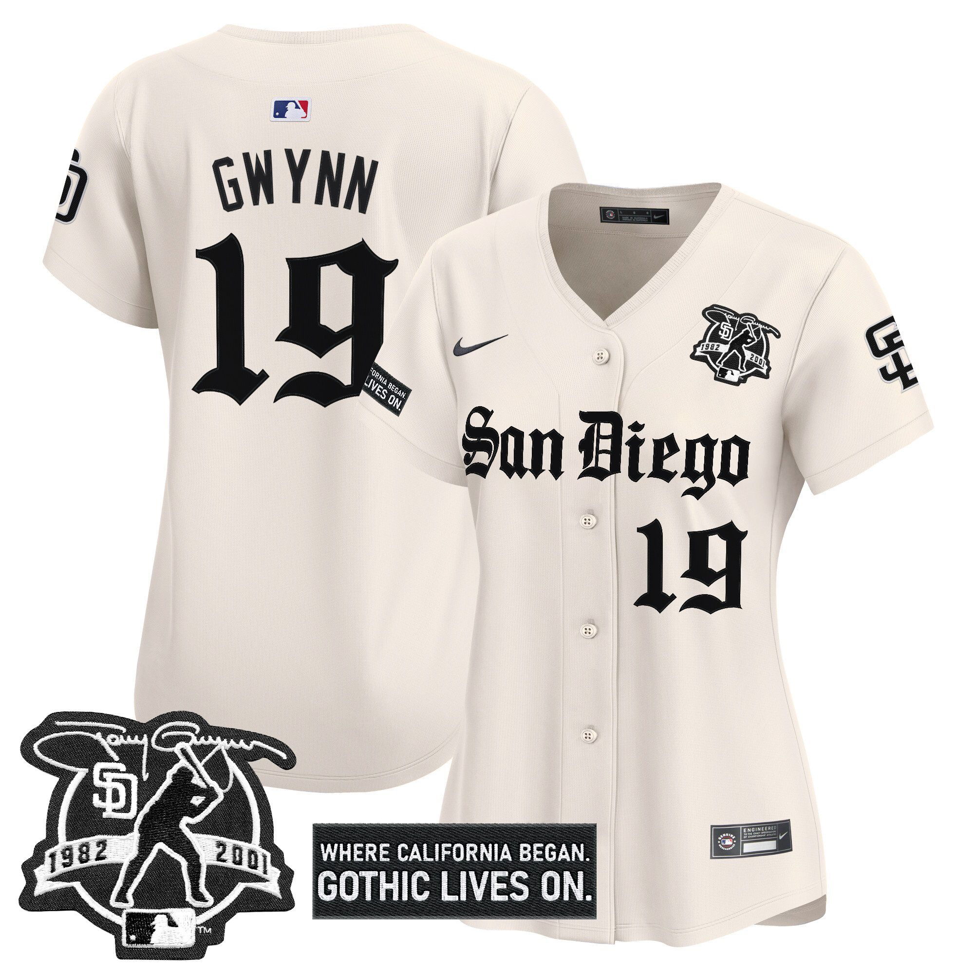 Women's San Diego Padres 'Gothic Edition' Vapor Premier Limited Jersey - All Stitched
