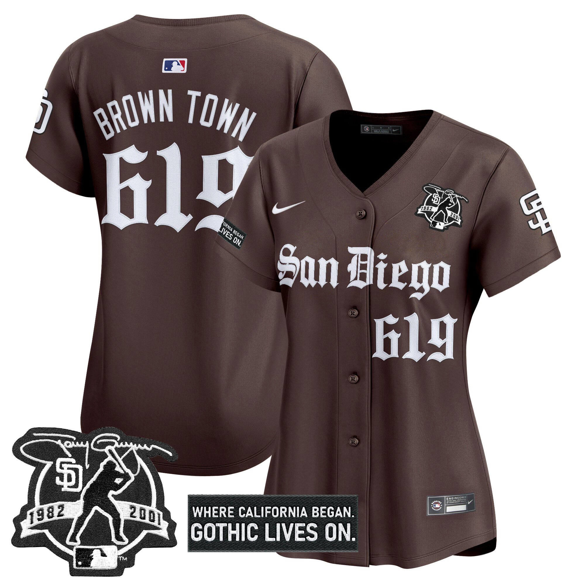 Women's San Diego Padres 'Gothic Edition' Vapor Premier Limited Jersey - All Stitched