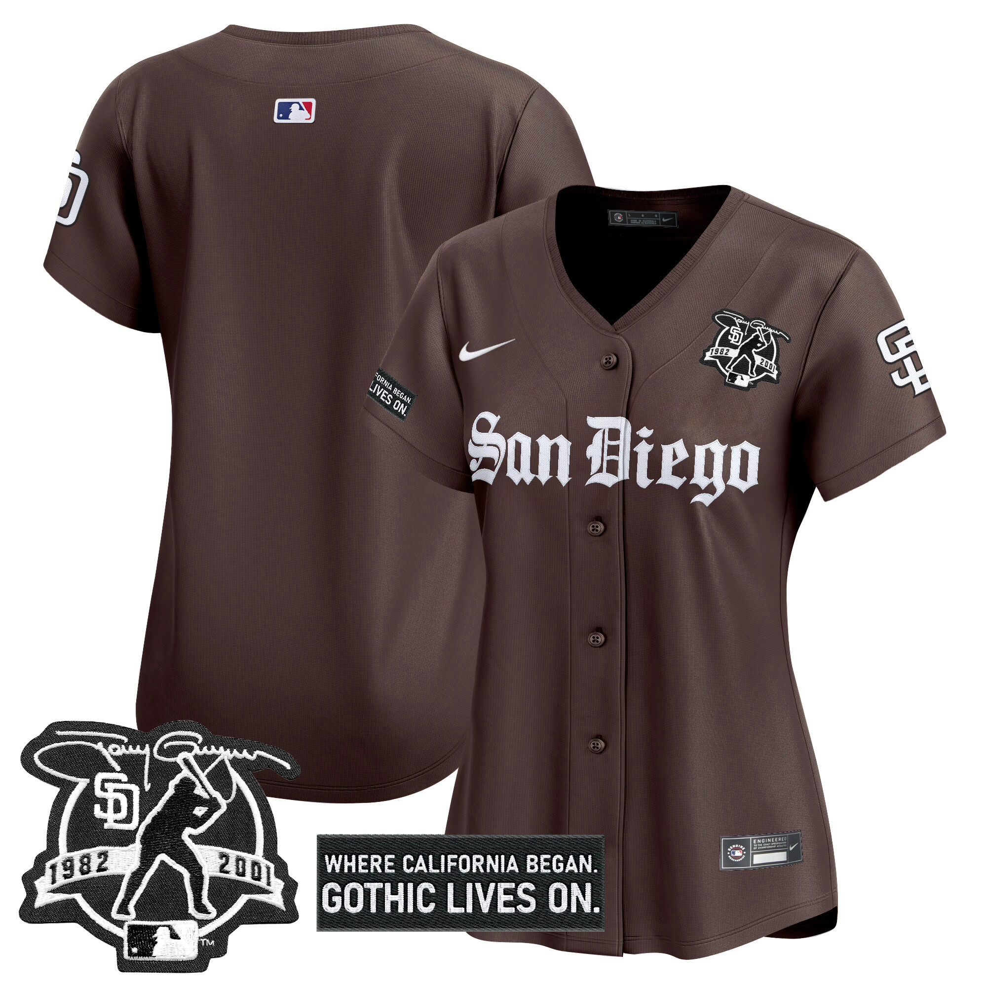 Women's San Diego Padres 'Gothic Edition' Vapor Premier Limited Jersey - All Stitched