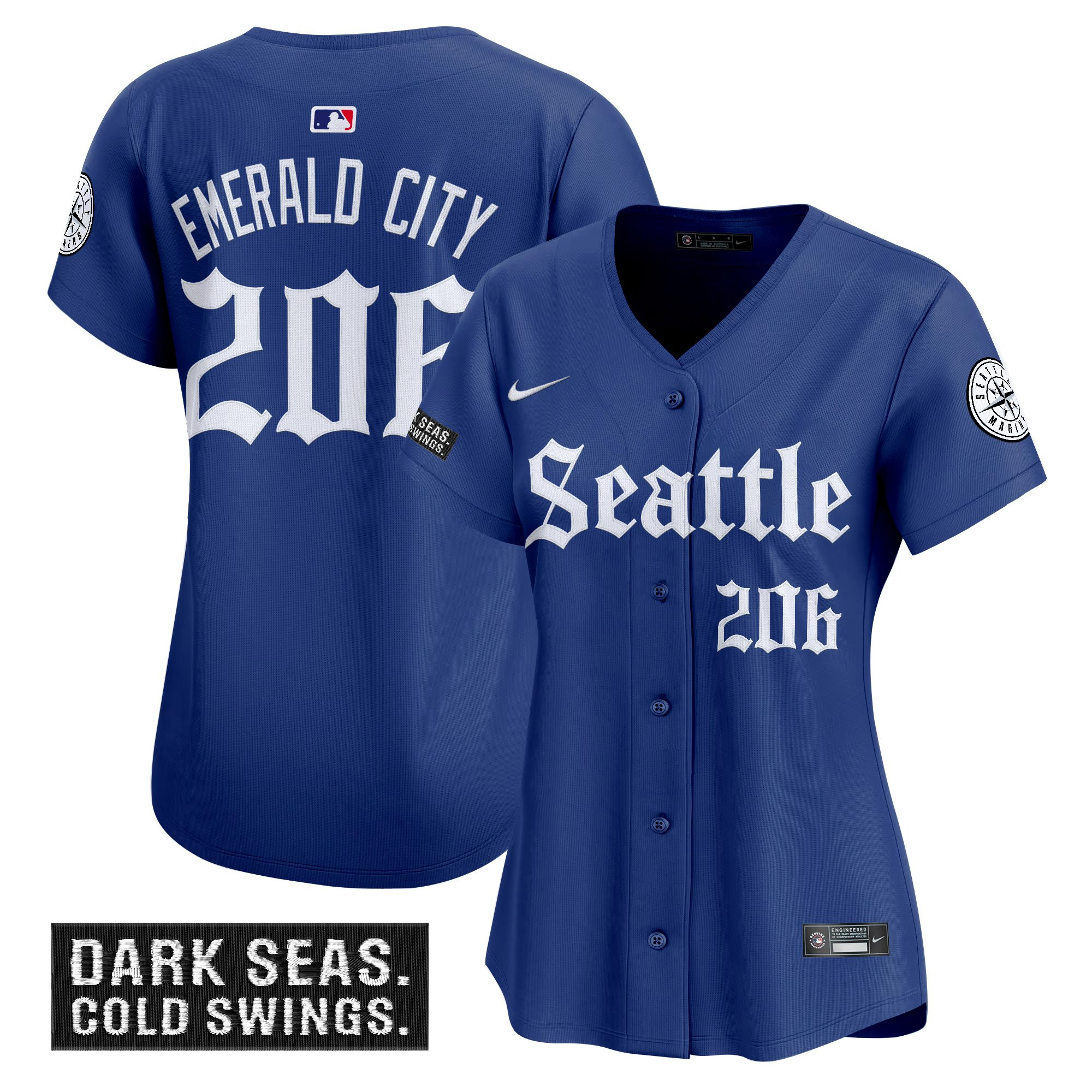 Women's Seattle Mariners 'Deep Sea Gothic Edition' Vapor Premier Limited Jersey - All Stitched