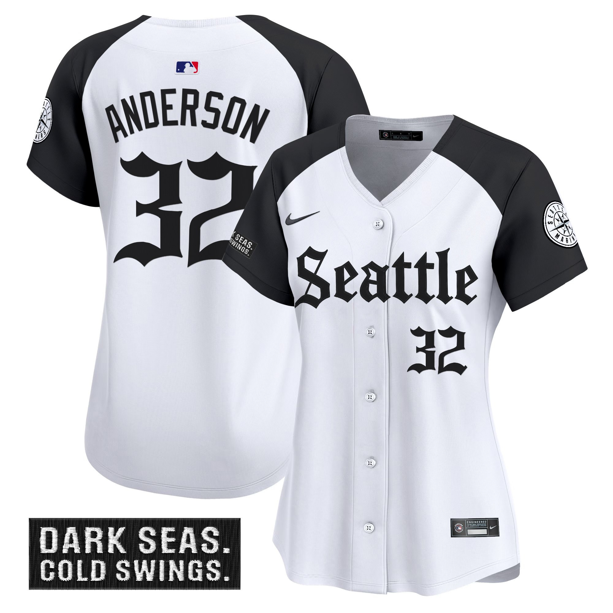 Women's Seattle Mariners 'Deep Sea Gothic Edition' Vapor Premier Limited Jersey - All Stitched