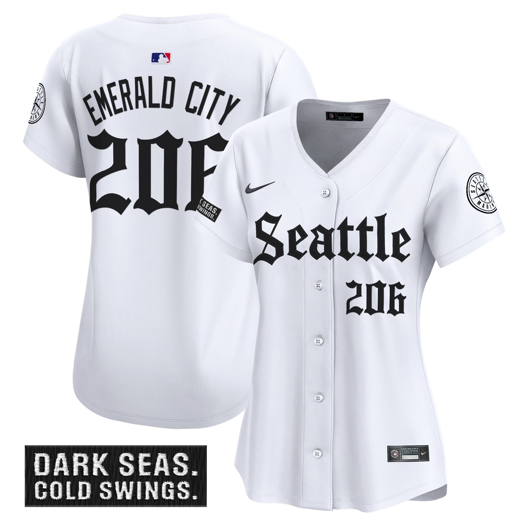 Women's Seattle Mariners 'Deep Sea Gothic Edition' Vapor Premier Limited Jersey - All Stitched
