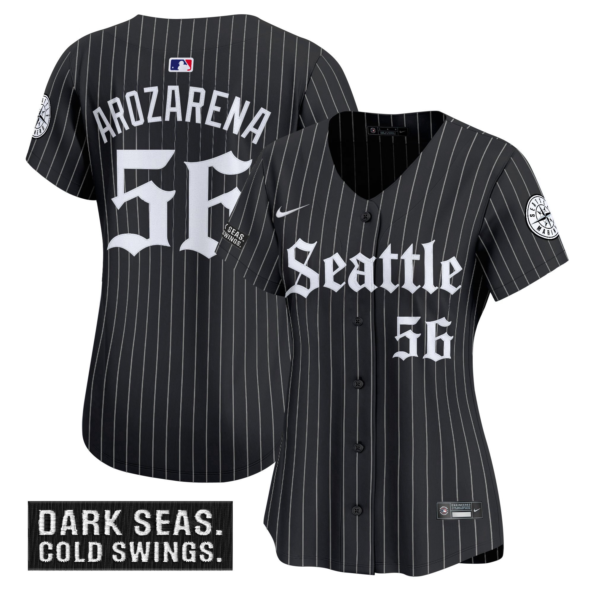 Women's Seattle Mariners 'Deep Sea Gothic Edition' Vapor Premier Limited Jersey - All Stitched