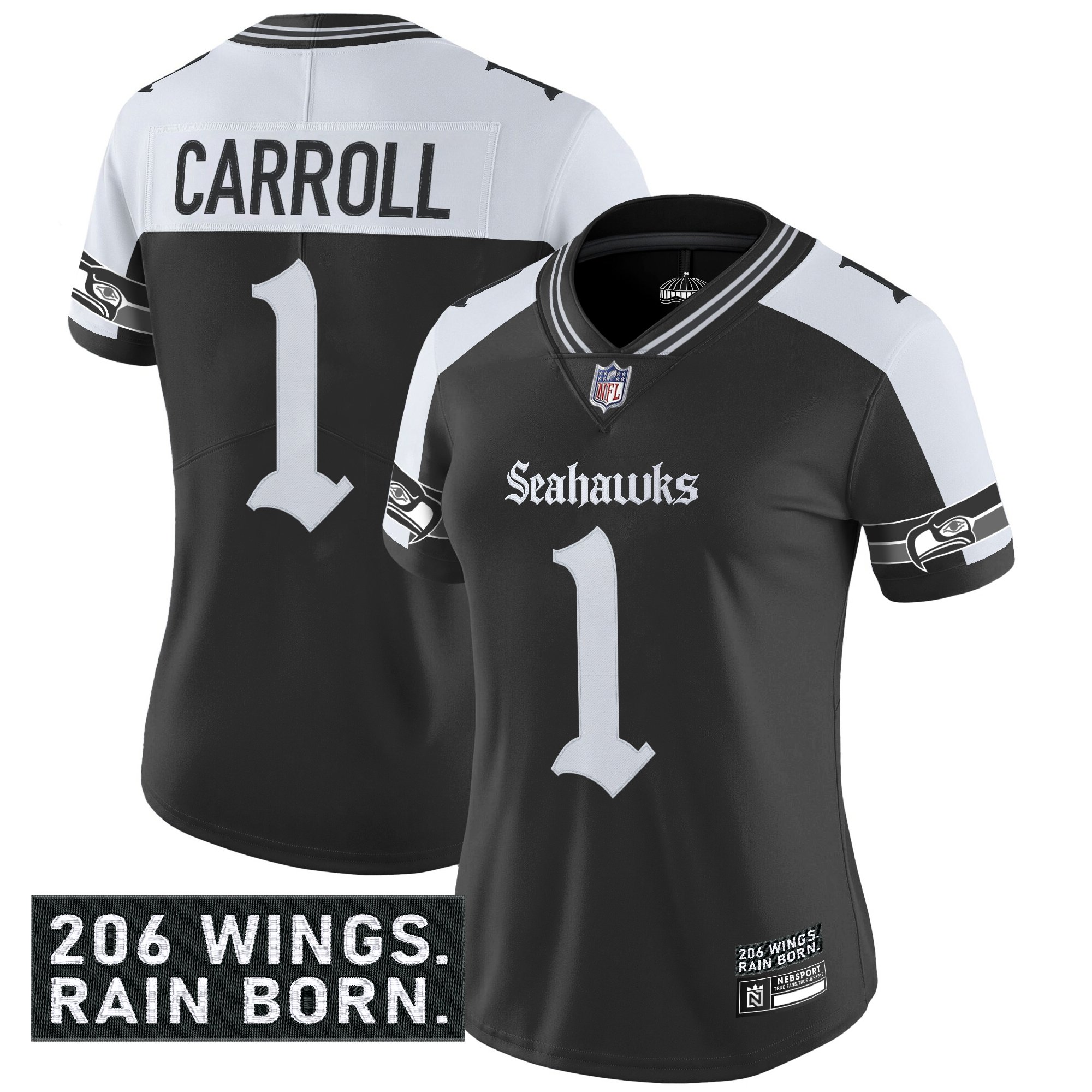 Women's Seattle Seahawks 'Gothic Rain City Shadows Edition' Vapor Limited Jersey - All Stitched