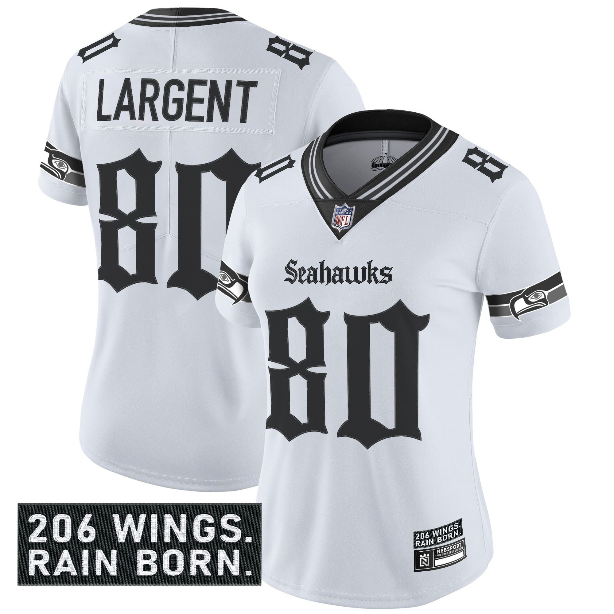 Women's Seattle Seahawks 'Gothic Rain City Shadows Edition' Vapor Limited Jersey - All Stitched