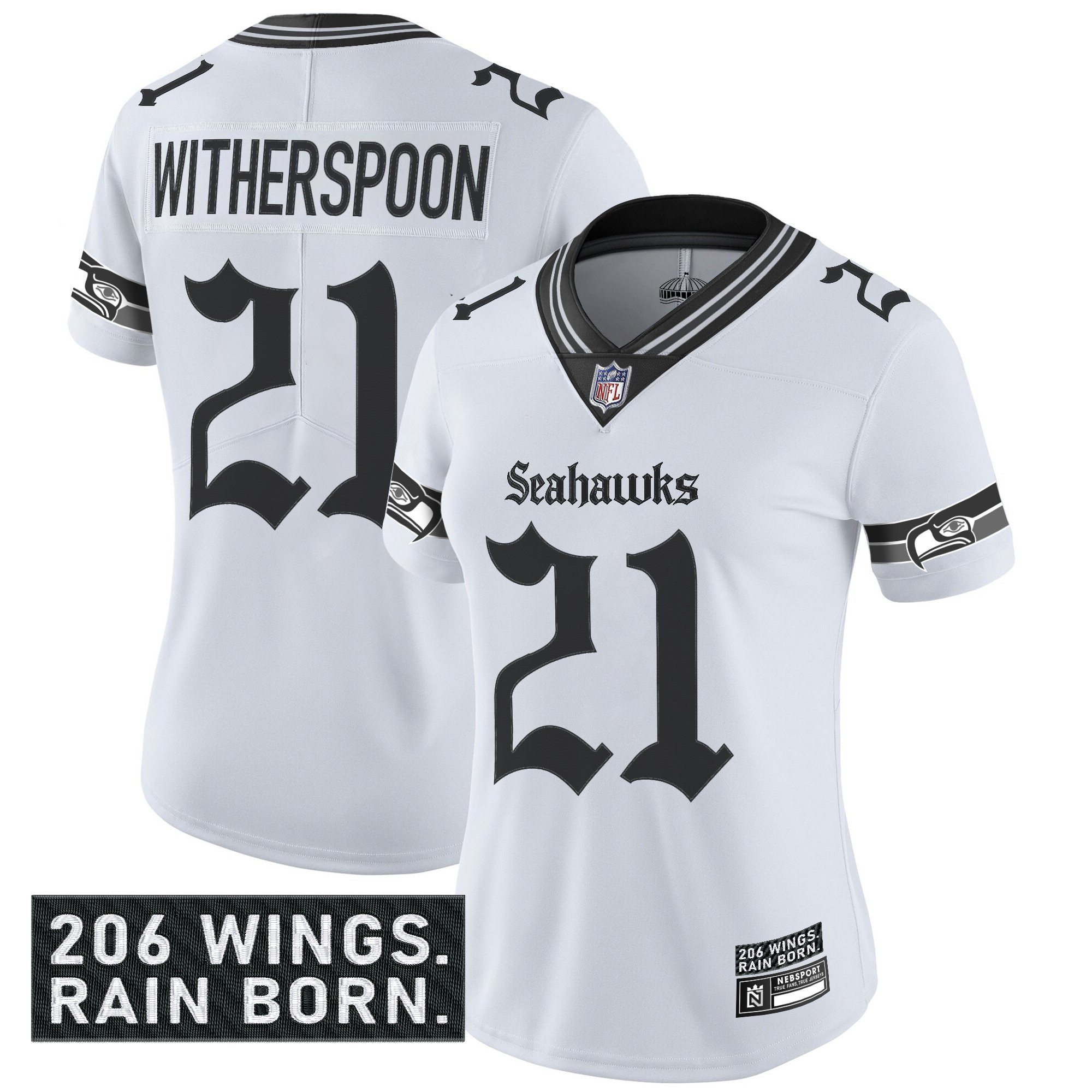 Women's Seattle Seahawks 'Gothic Rain City Shadows Edition' Vapor Limited Jersey - All Stitched