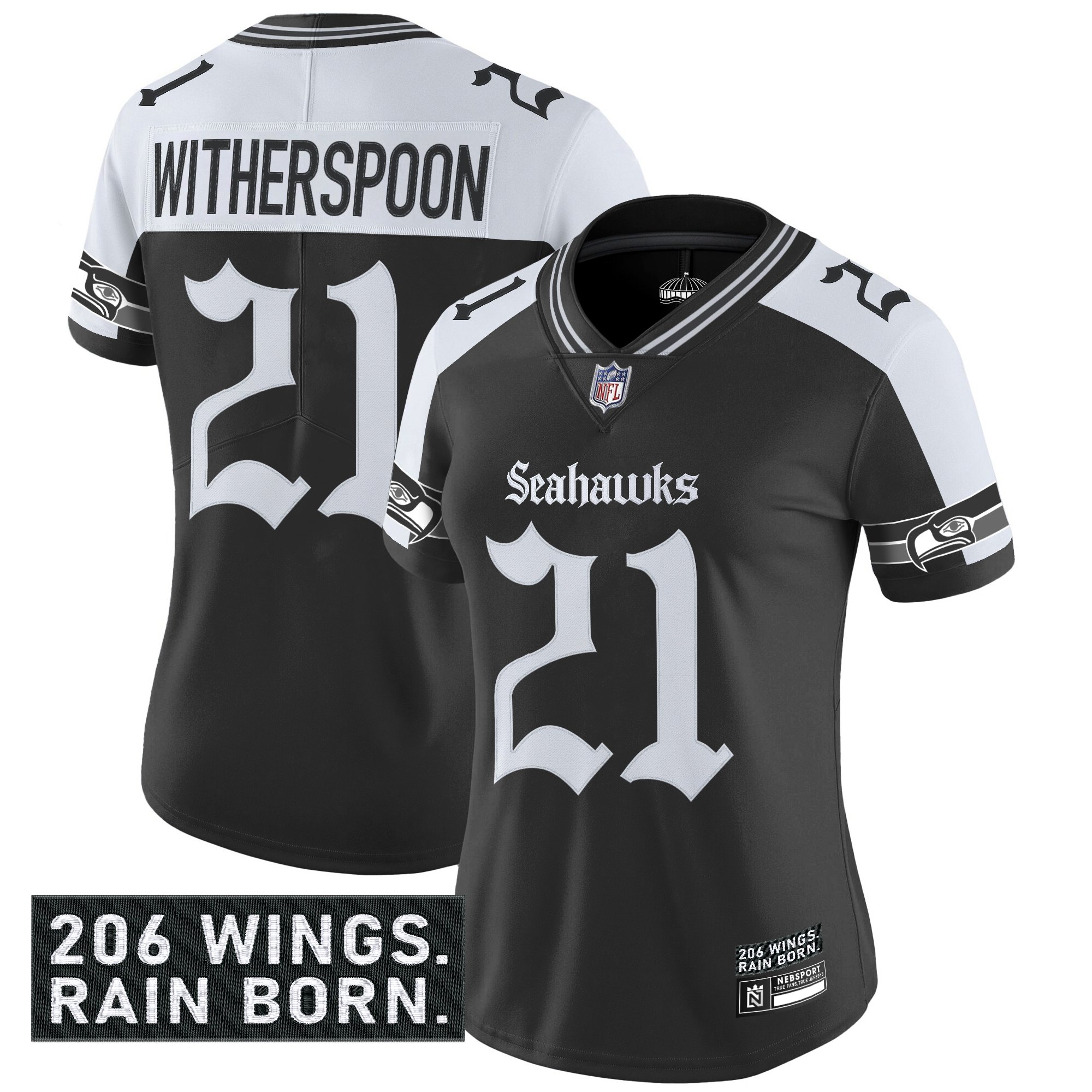 Women's Seattle Seahawks 'Gothic Rain City Shadows Edition' Vapor Limited Jersey - All Stitched