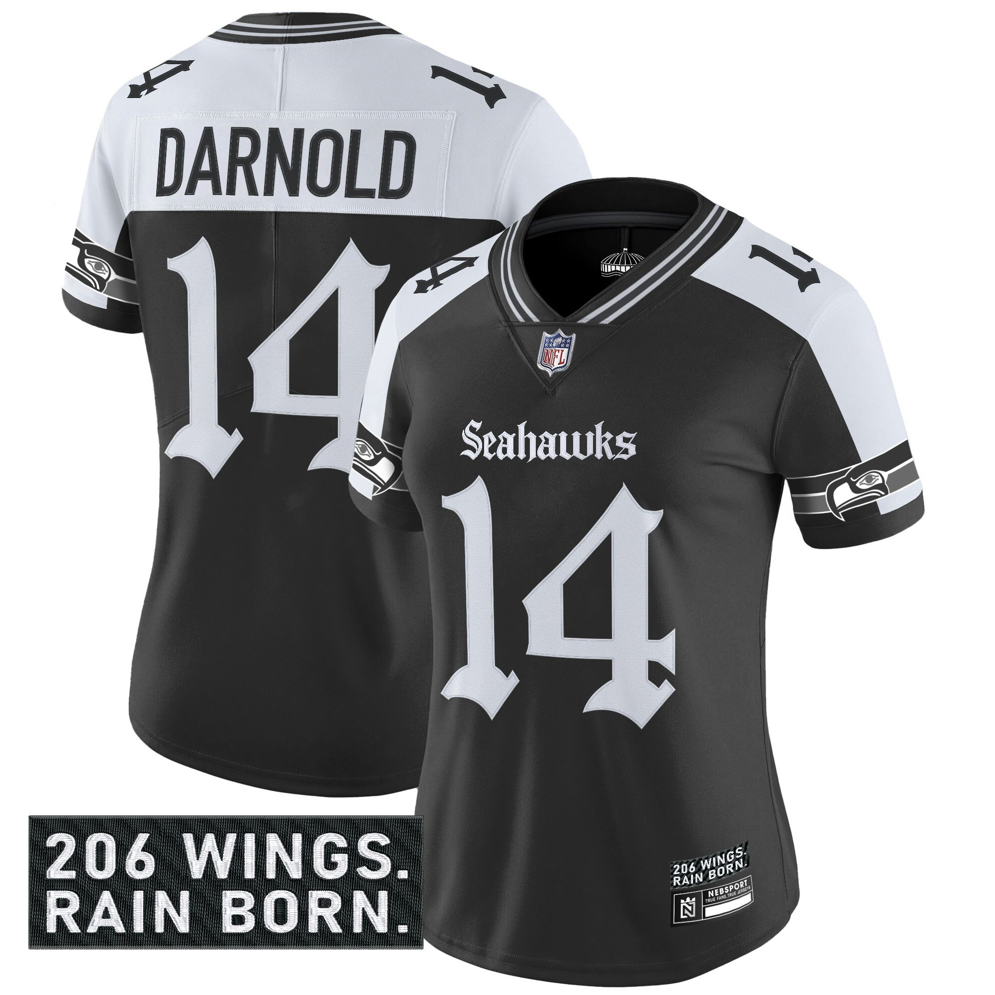 Women's Seattle Seahawks 'Gothic Rain City Shadows Edition' Vapor Limited Jersey - All Stitched