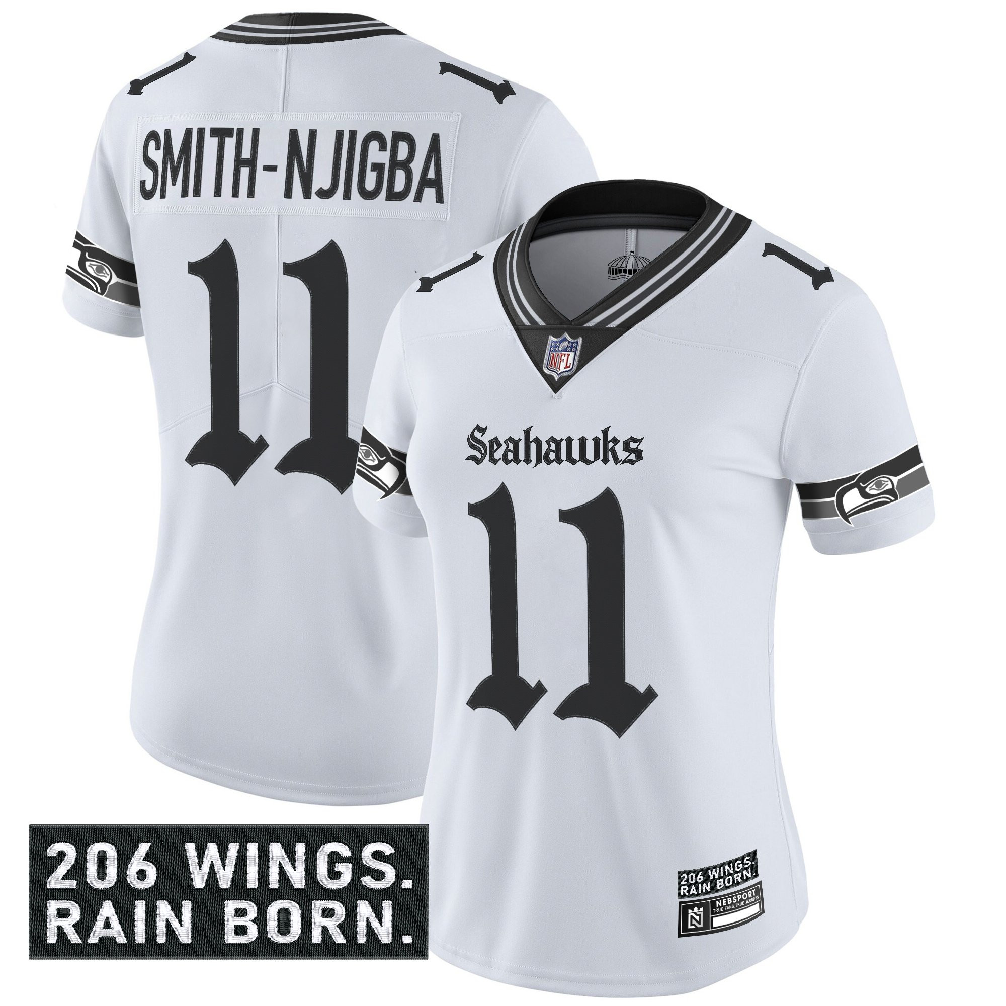 Women's Seattle Seahawks 'Gothic Rain City Shadows Edition' Vapor Limited Jersey - All Stitched