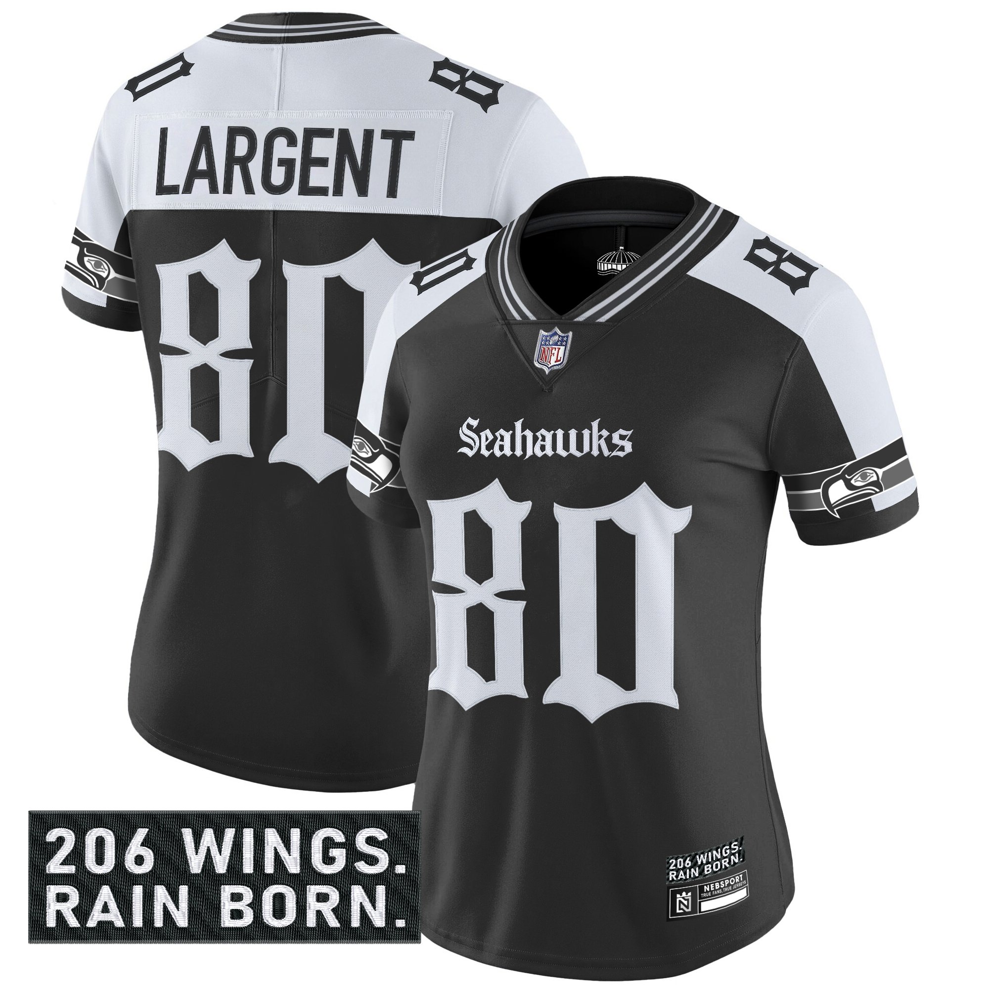 Women's Seattle Seahawks 'Gothic Rain City Shadows Edition' Vapor Limited Jersey - All Stitched