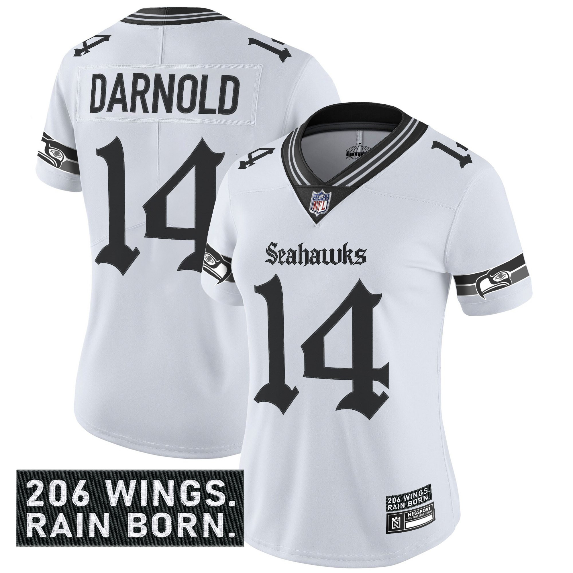 Women's Seattle Seahawks 'Gothic Rain City Shadows Edition' Vapor Limited Jersey - All Stitched