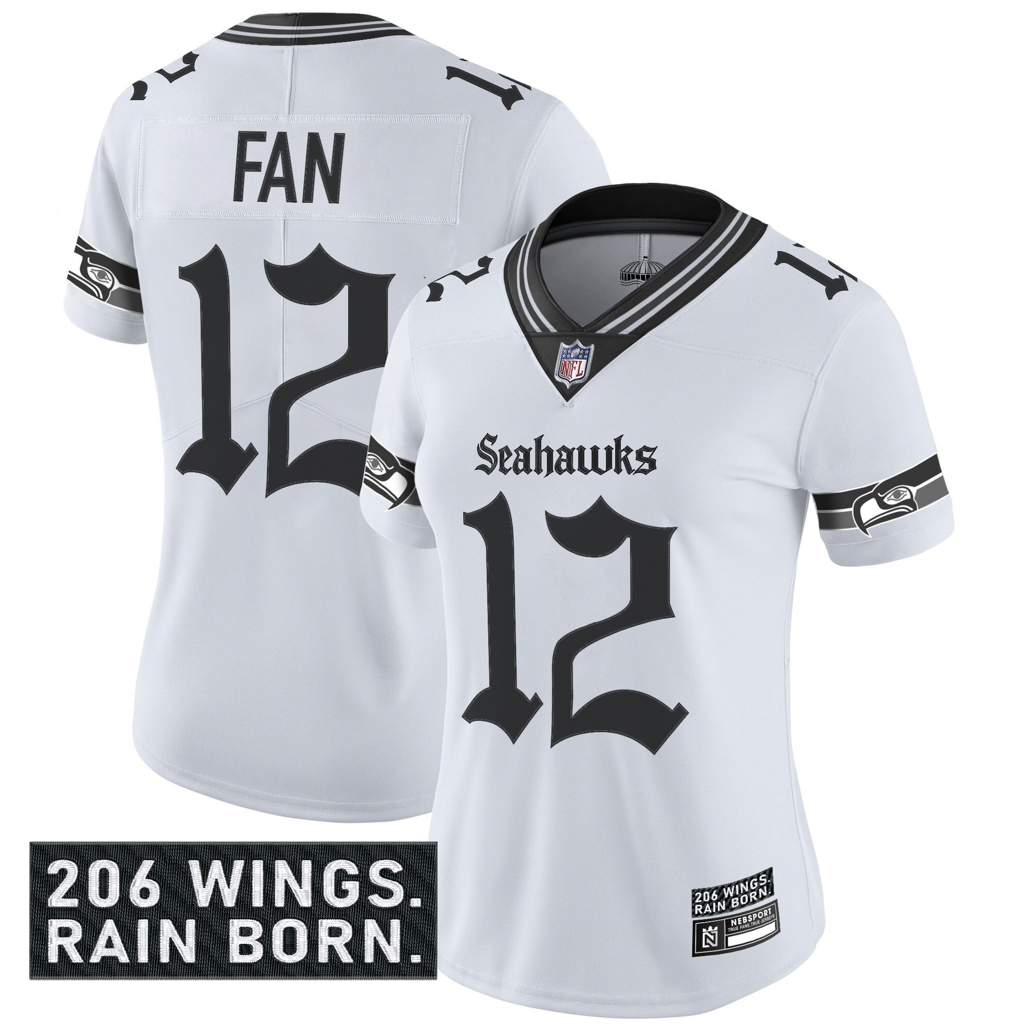 Women's Seattle Seahawks 'Gothic Rain City Shadows Edition' Vapor Limited Jersey - All Stitched