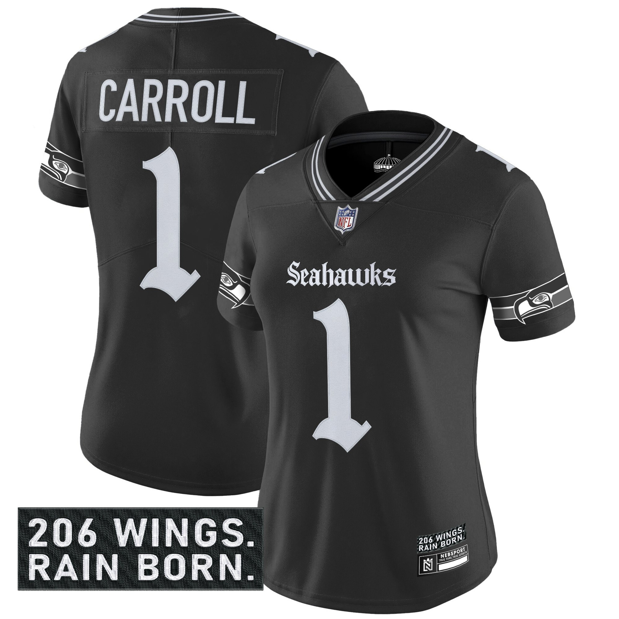 Women's Seattle Seahawks 'Gothic Rain City Shadows Edition' Vapor Limited Jersey - All Stitched