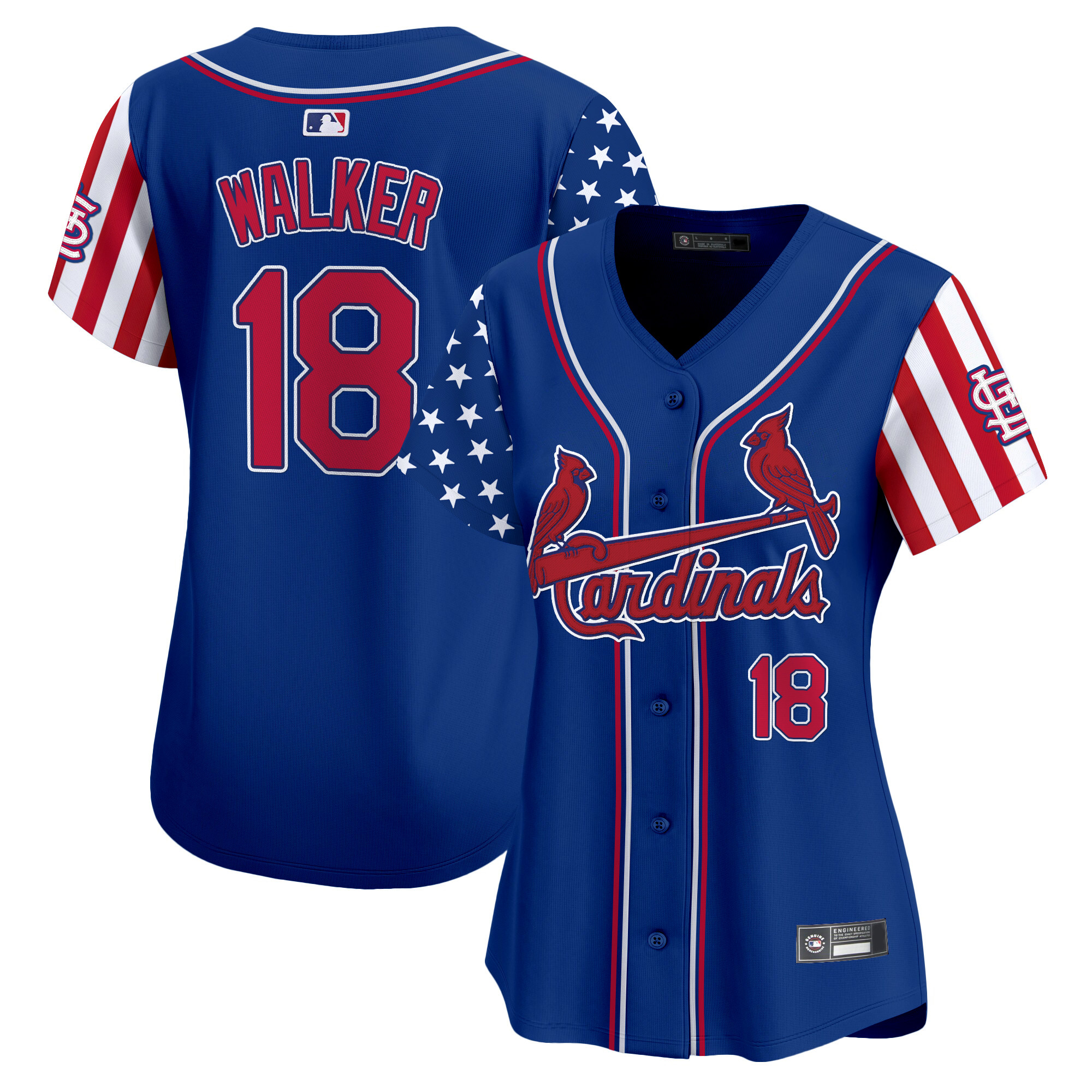 Women's St. Louis Cardinals 2025 Independence Day Vapor Premier Limited Jersey V2 - All Stitched