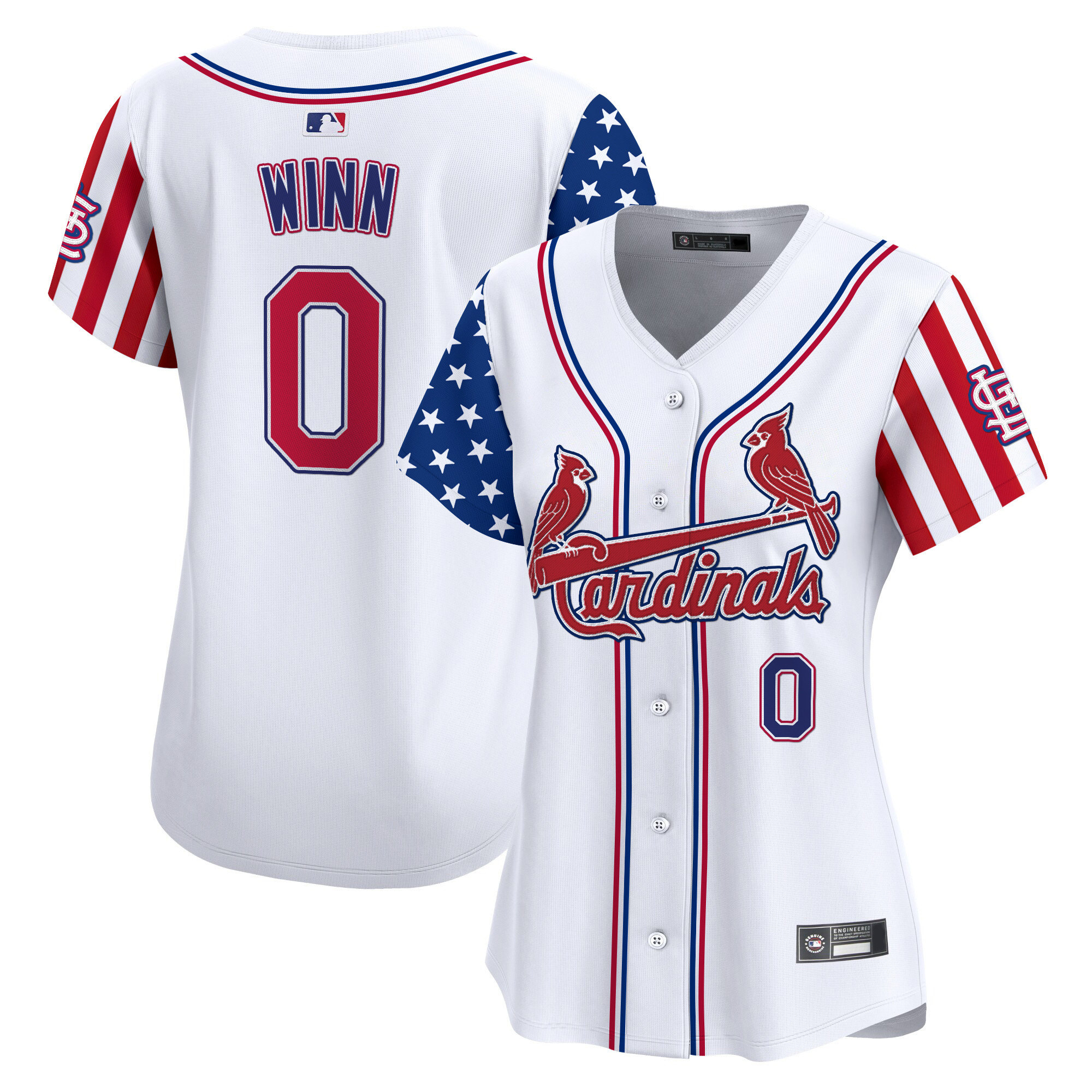 Women's St. Louis Cardinals 2025 Independence Day Vapor Premier Limited Jersey V2 - All Stitched