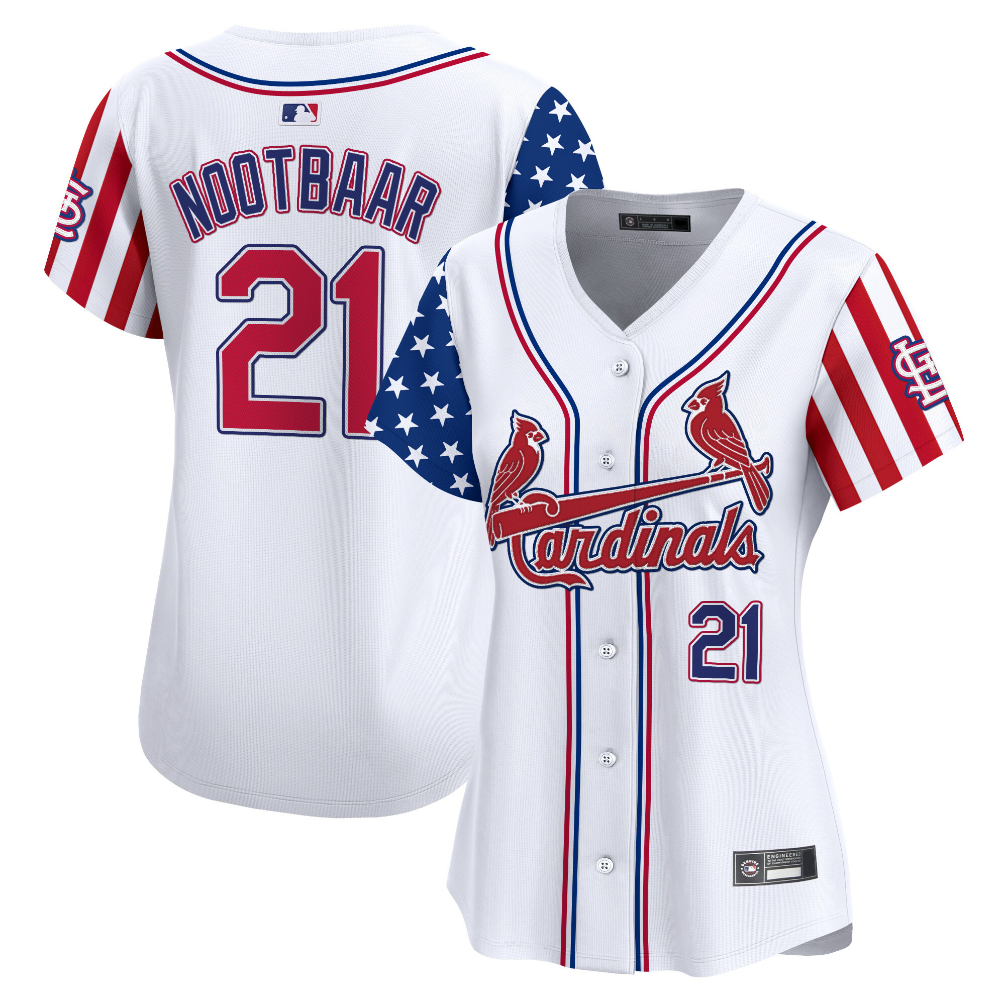 Women's St. Louis Cardinals 2025 Independence Day Vapor Premier Limited Jersey V2 - All Stitched