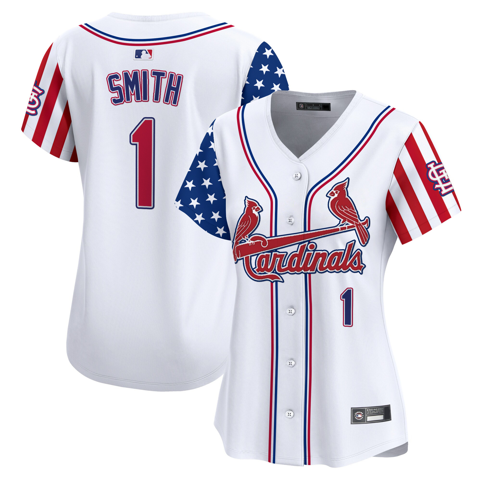 Women's St. Louis Cardinals 2025 Independence Day Vapor Premier Limited Jersey V2 - All Stitched