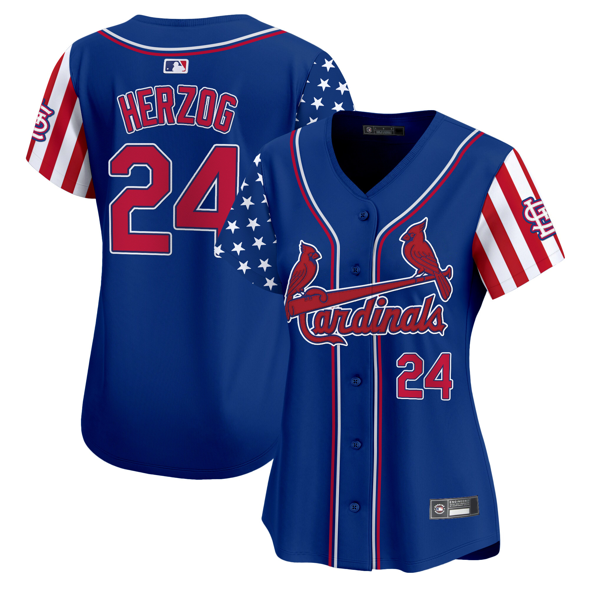 Women's St. Louis Cardinals 2025 Independence Day Vapor Premier Limited Jersey V2 - All Stitched